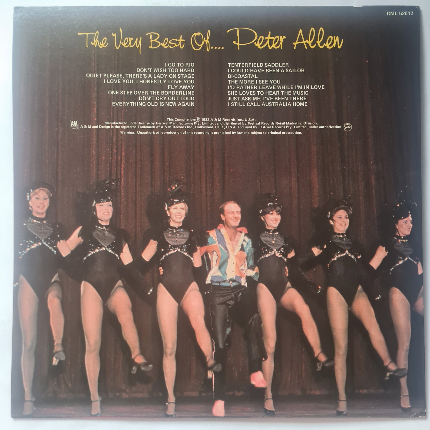 Peter Allen – The Very Best Of.... Peter Allen - 1982 - Vinyl Record LP
