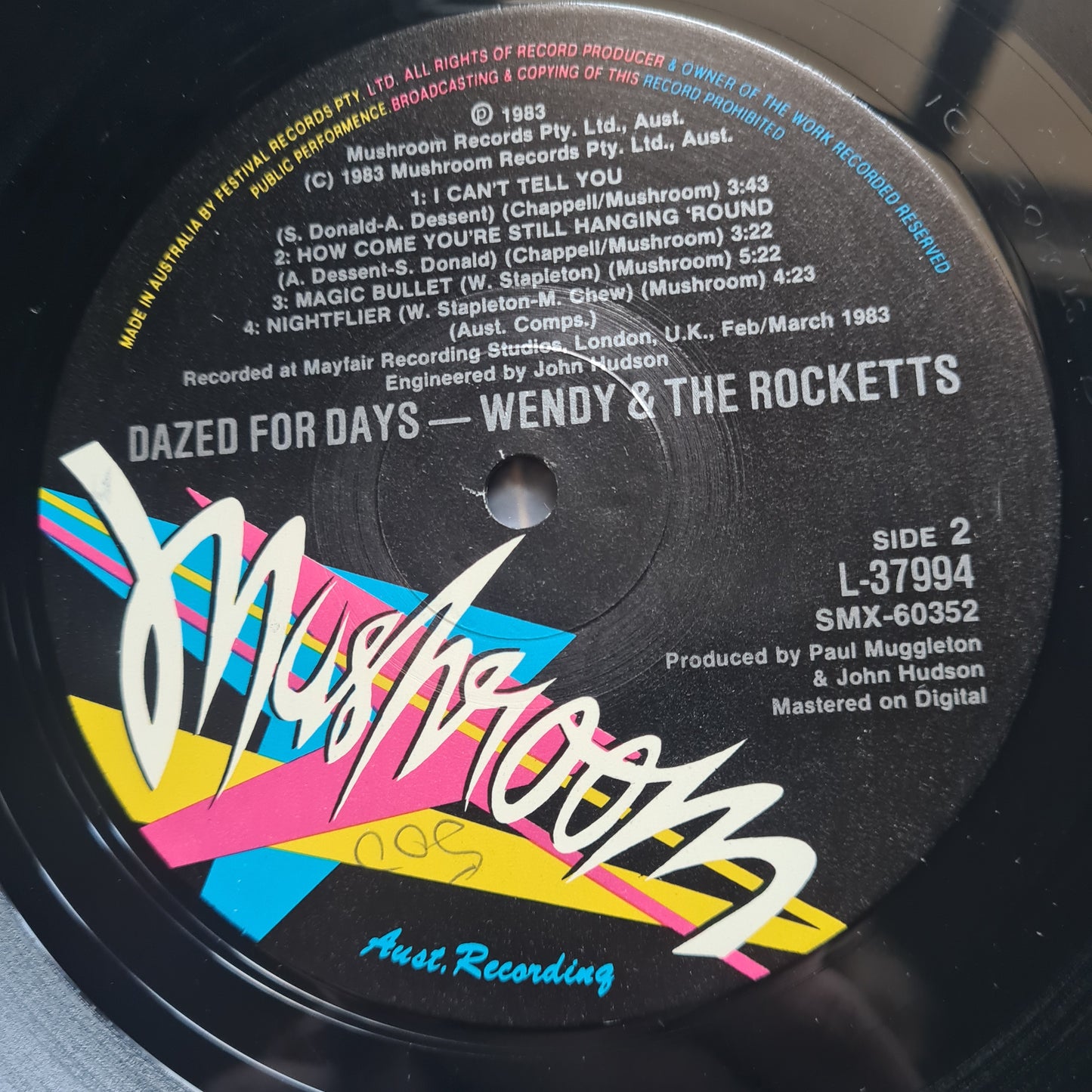 Wendy & The Rocketts - Dazed For Days - 1983- Vinyl Record LP *SIGNED by Wendy Stapleton!*- RARE*