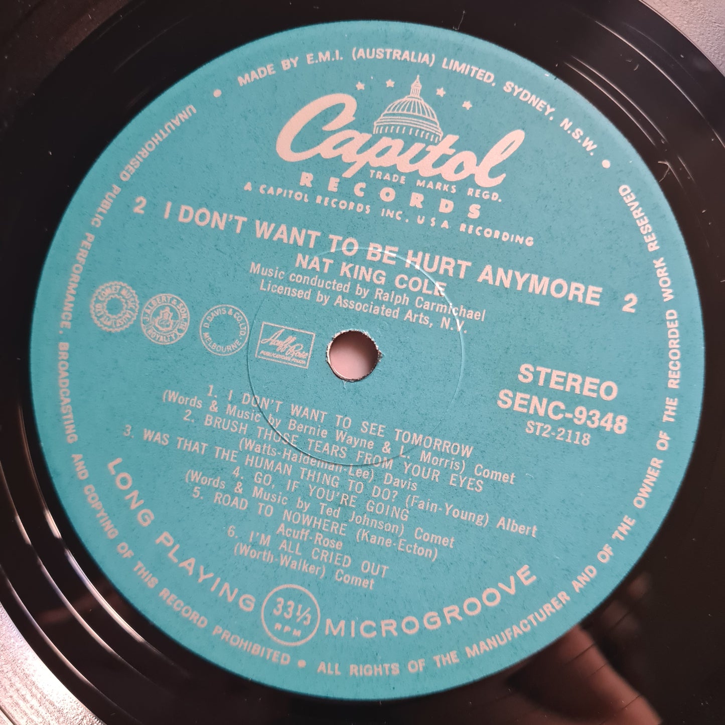 Nat King Cole – I Don't Want To Be Hurt Anymore - 1964 - Vinyl Record LP