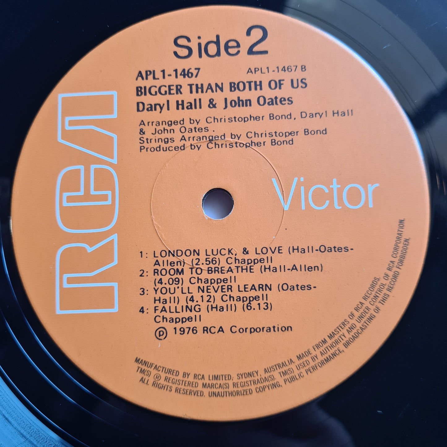 Daryl Hall & John Oates – Bigger Than Both Of Us - 1976 - Vinyl Record LP