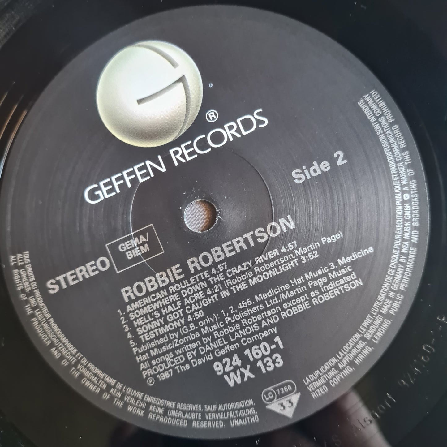 Robbie Robertson – Robbie Robertson - 1987 (European pressing) - Vinyl Record LP
