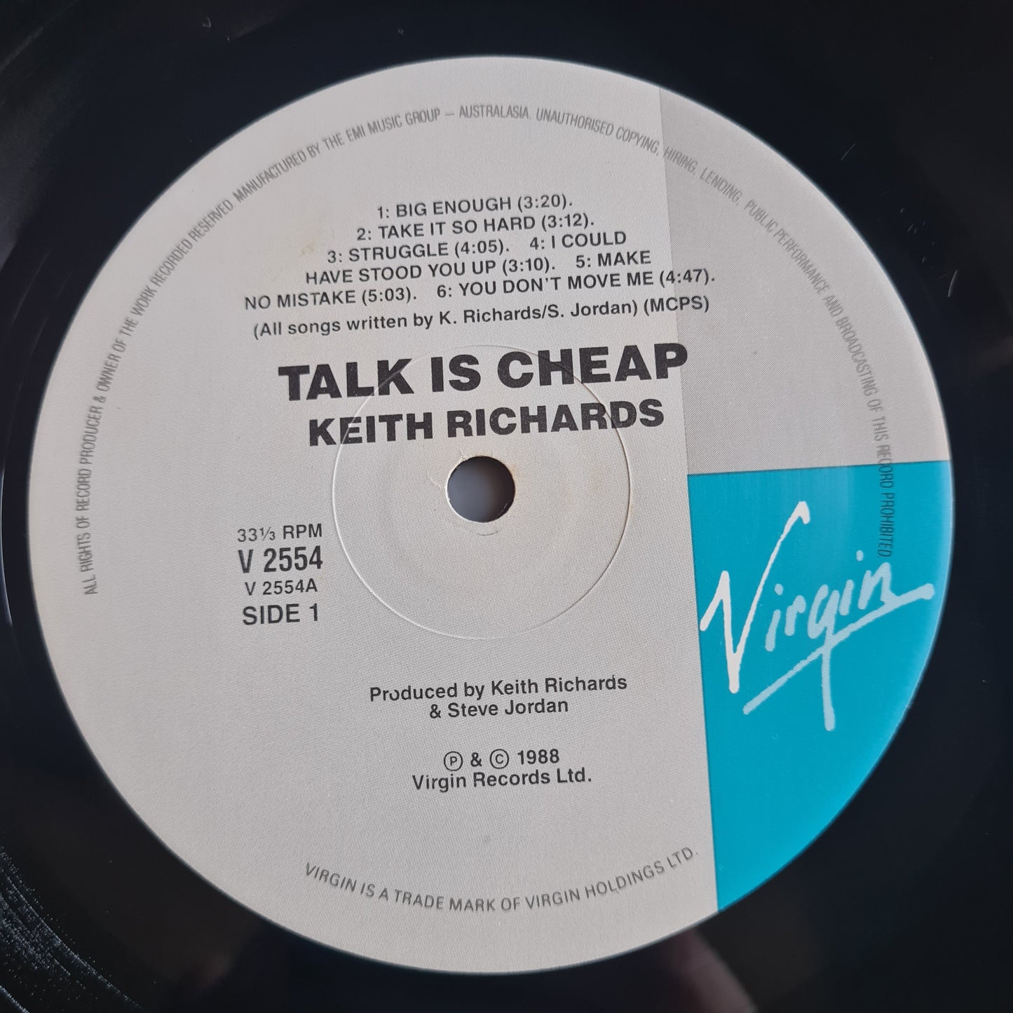 Keith Richards (Rolling Stones) – Talk Is Cheap - 1988 - Vinyl Record LP (near mint)