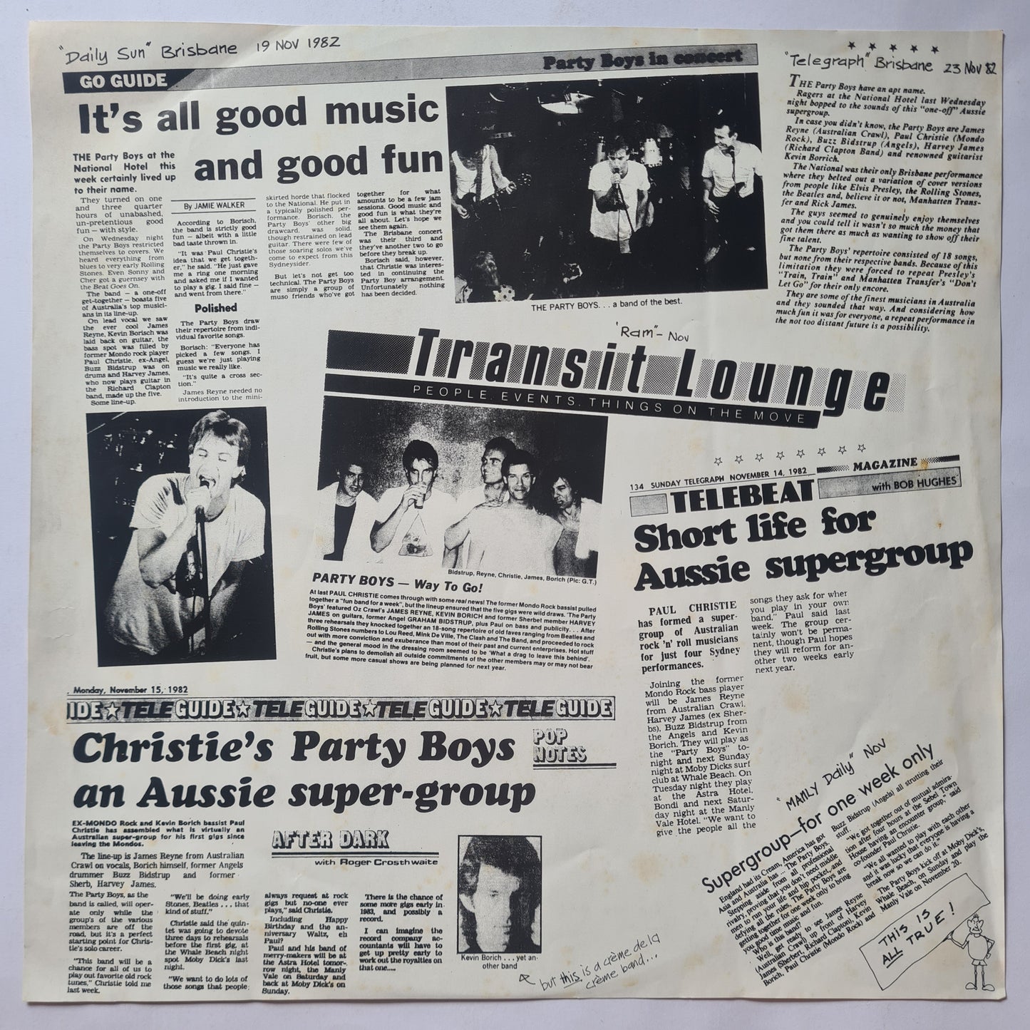 The Party Boys – Live At Several 21st's - 1983 - Vinyl Record LP (Kevin Borich,James Reyne etc)