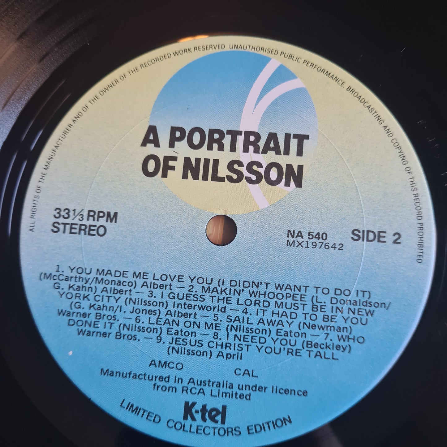 Harry Nilsson – Portrait Of Nilsson-18 Of His Greatest Hits - 1988 - Vinyl Record LP