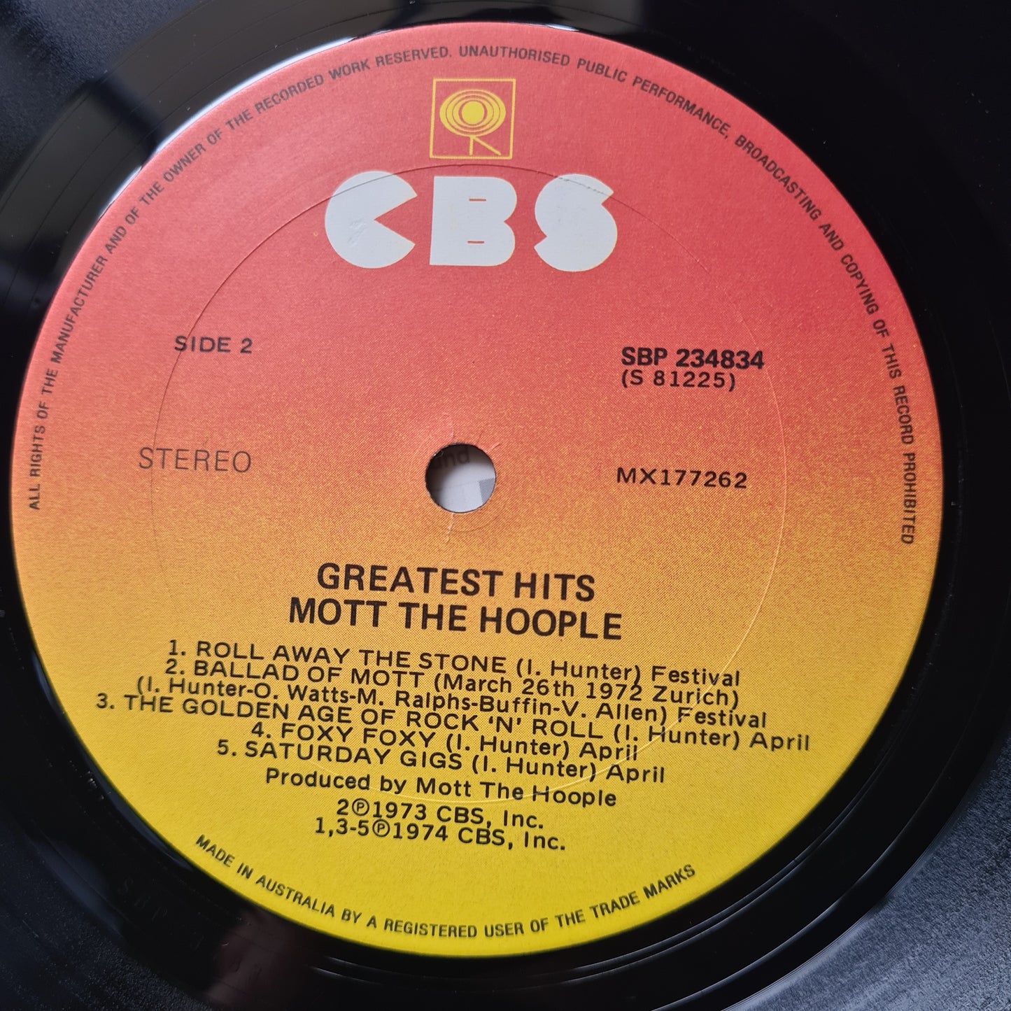 Mott The Hoople – Greatest Hits - 1976 - Vinyl Record LP