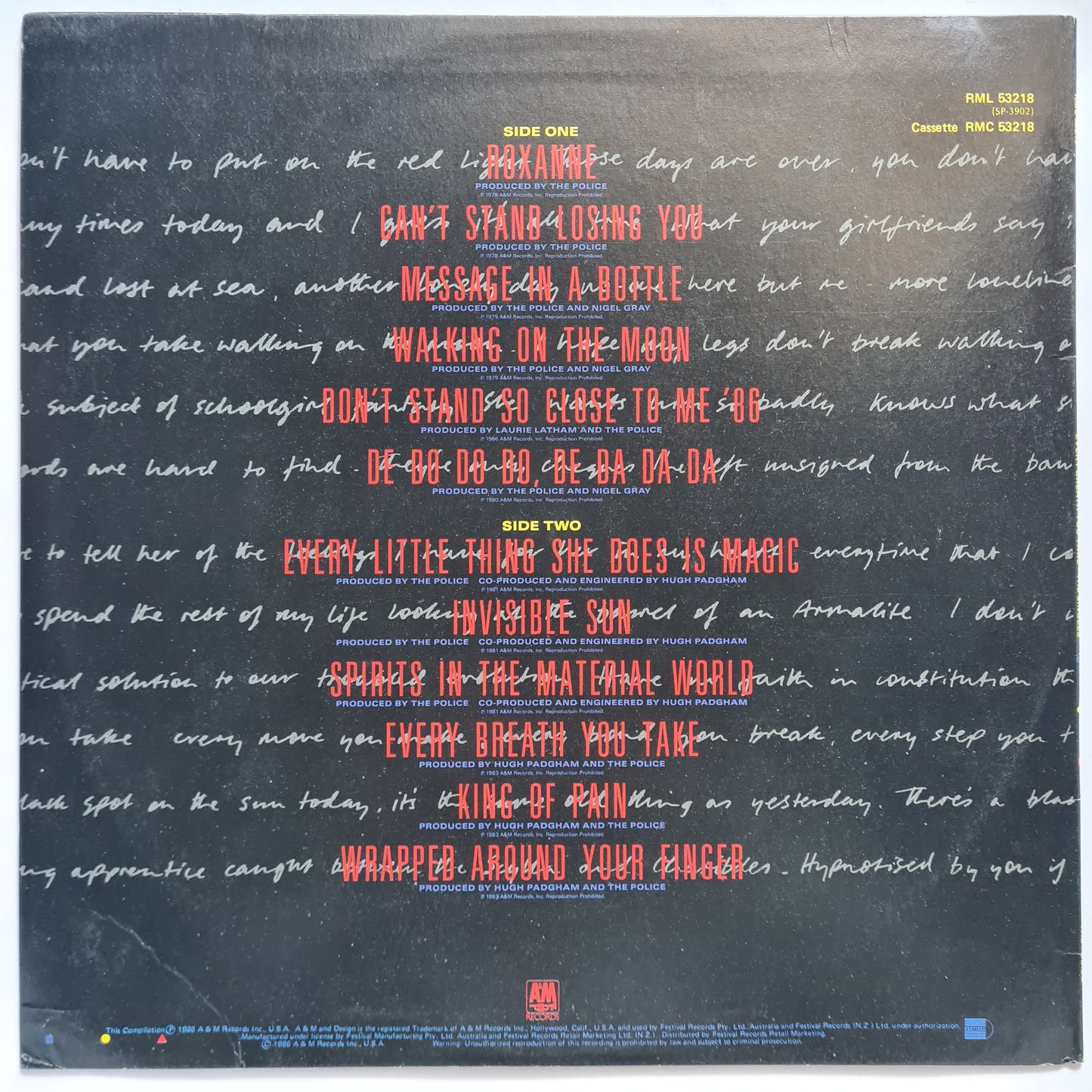 The Police – Every Breath You Take: The Singles (Greatest Hits) - 1986 - Vinyl Record LP