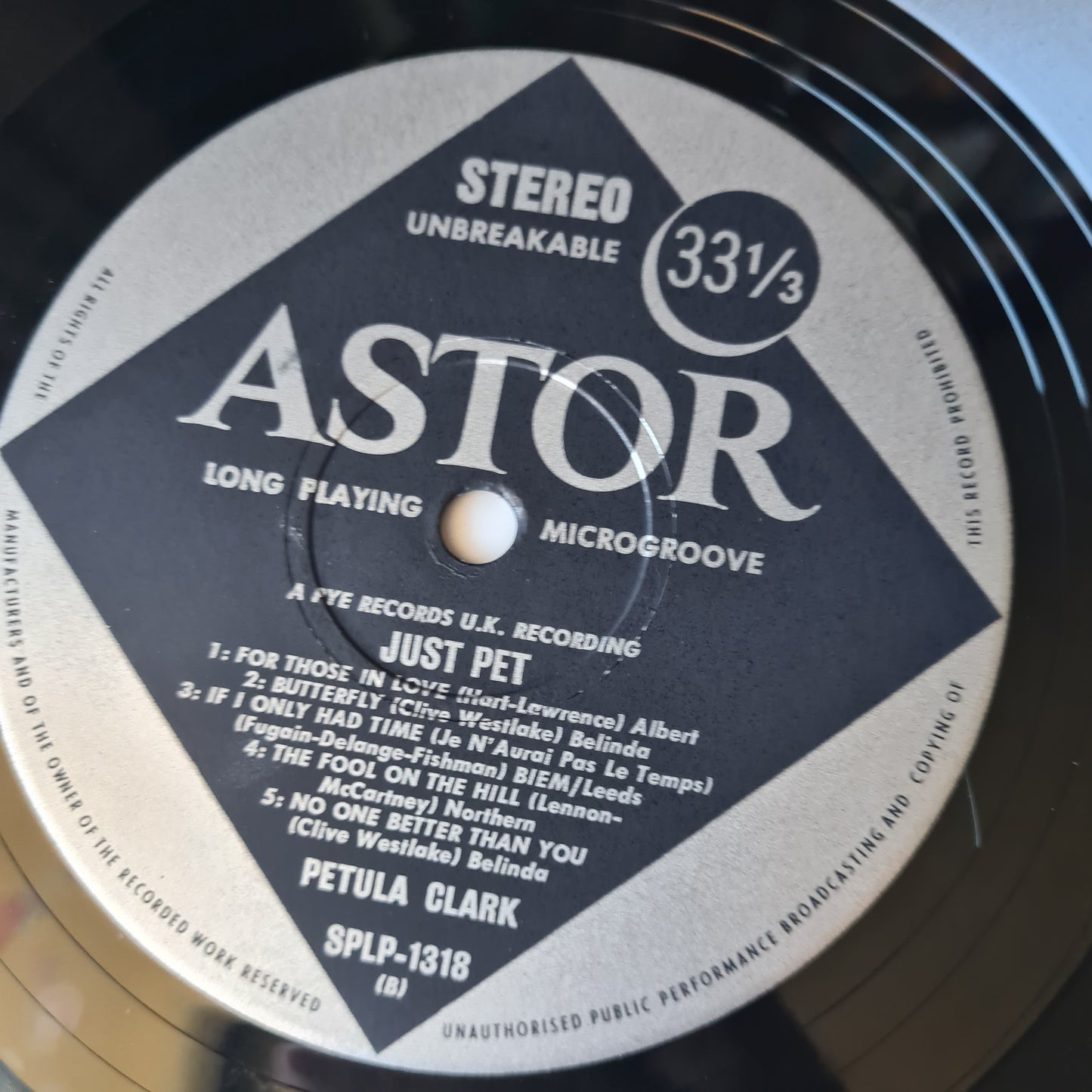 Petula Clark - Just Pet - 1969 - Vinyl Record LP