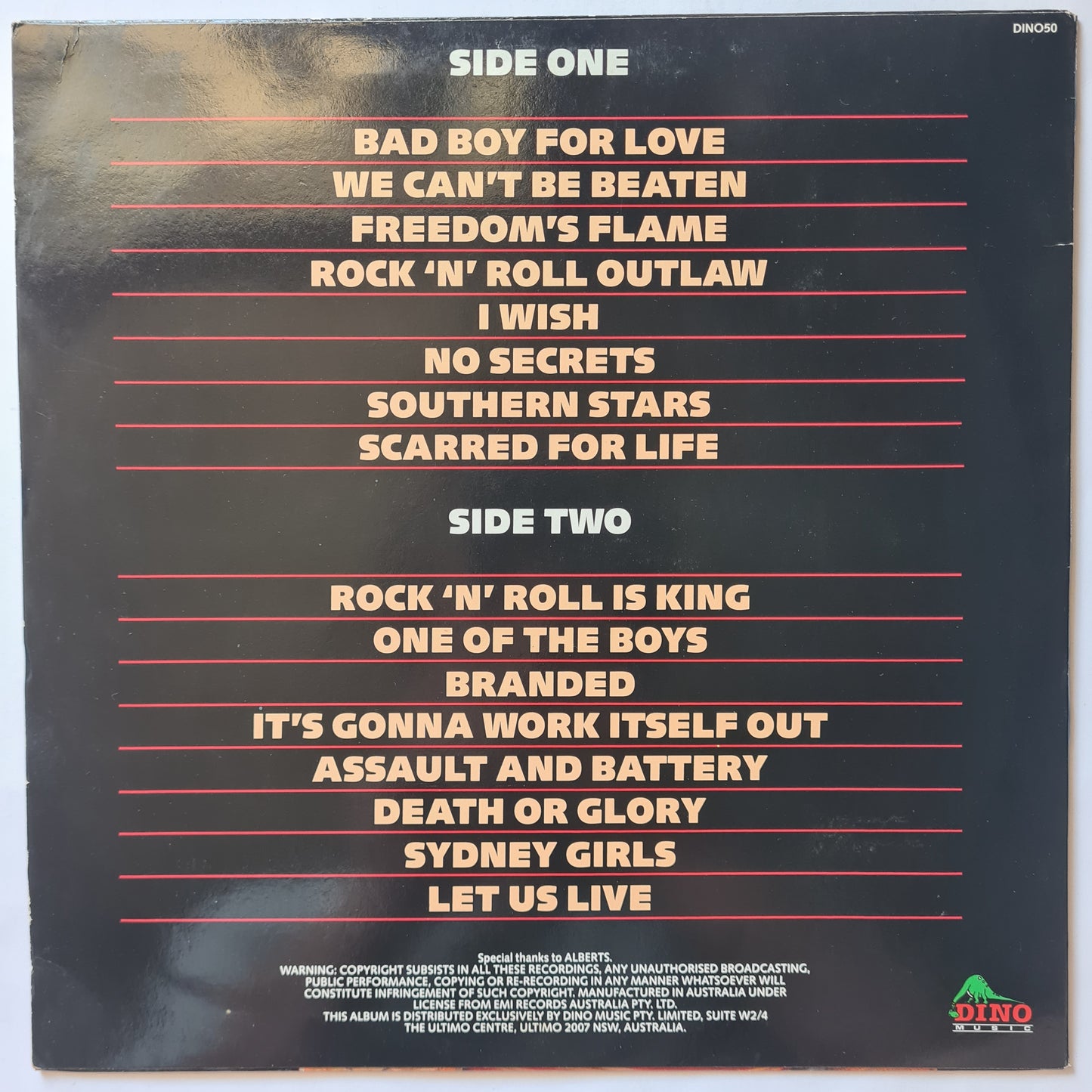 Rose Tattoo – Their Greatest Hits - 1987 - Vinyl Record LP