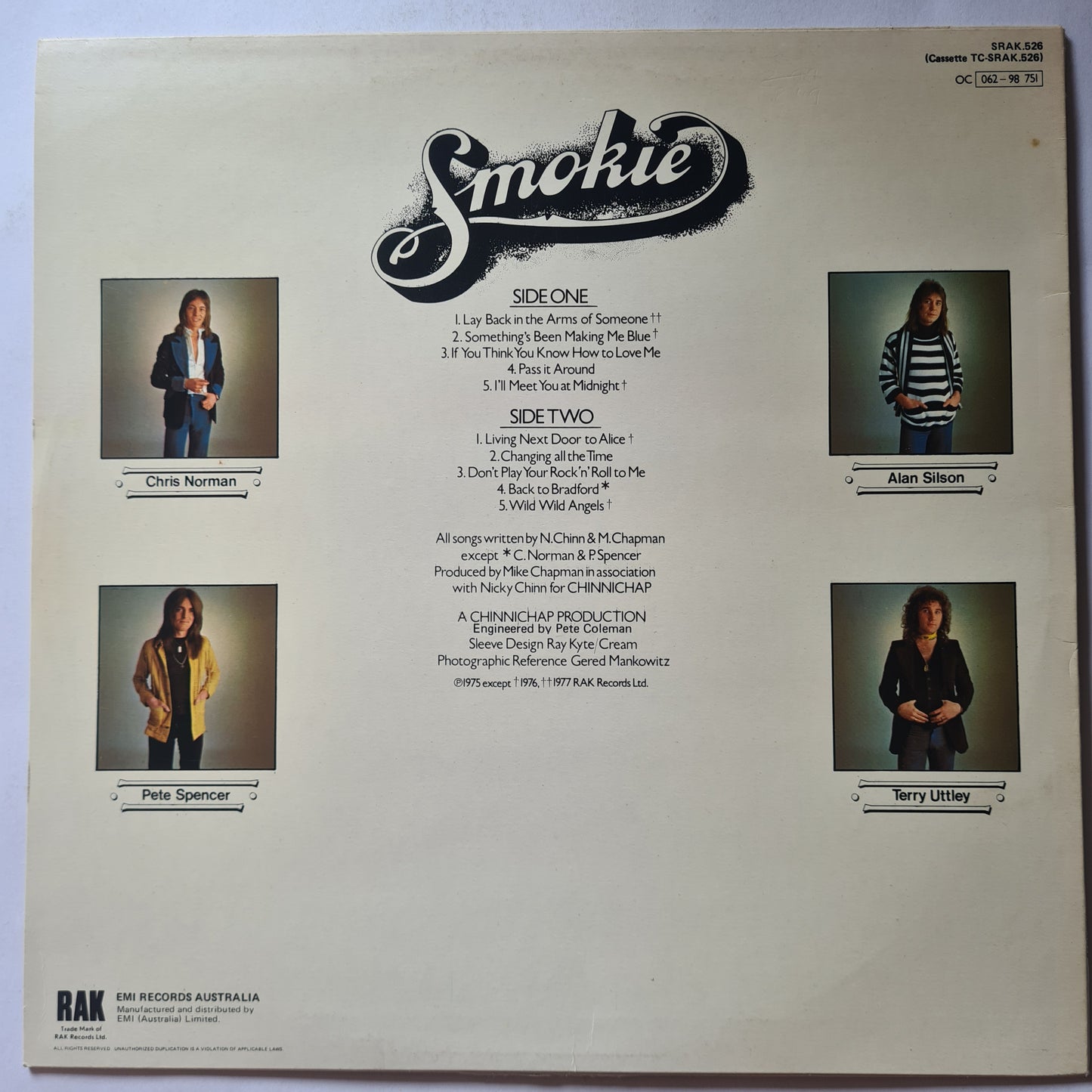 Smokie – Greatest Hits - 1977 - Vinyl Record LP