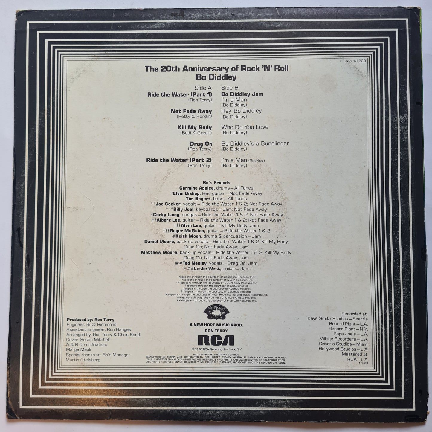 Bo Diddley – The 20th Anniversary Of Rock 'N' Roll - 1976 - Vinyl Record LP