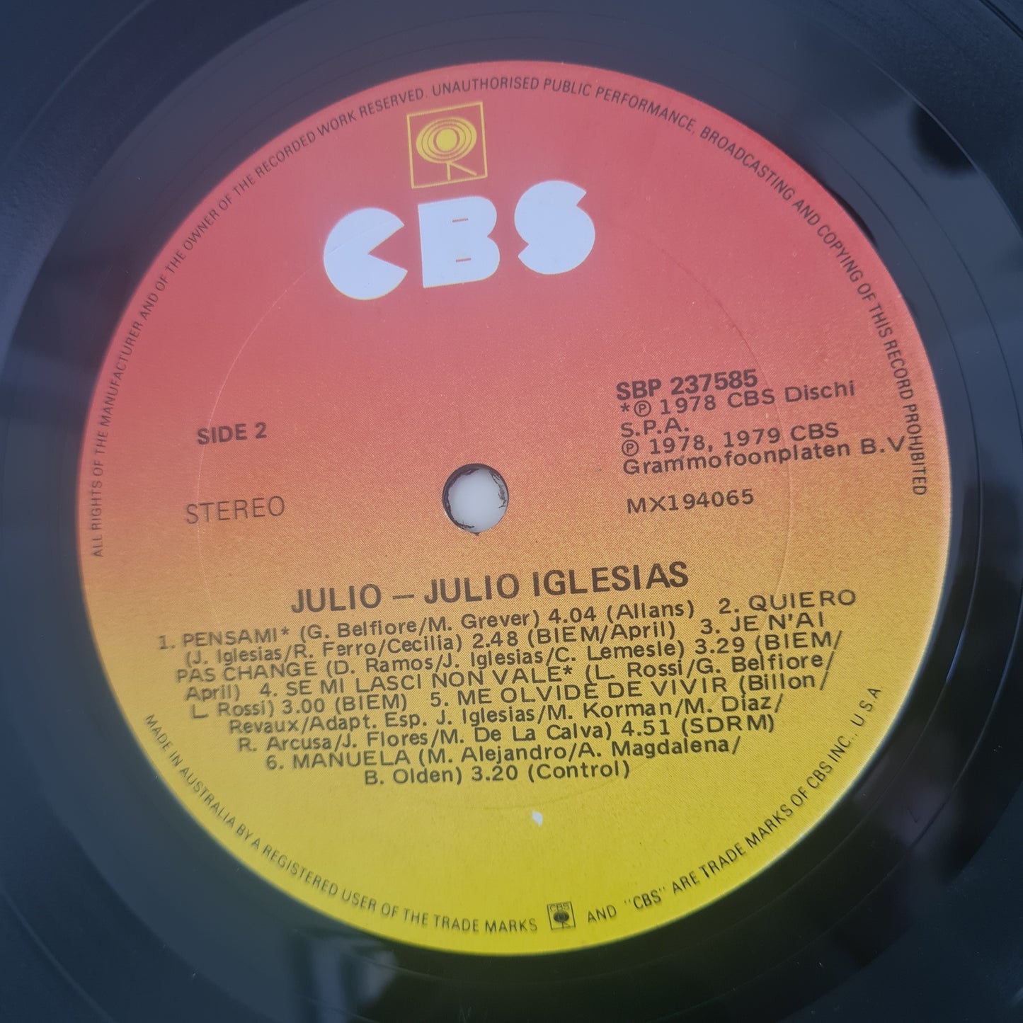 Julio Iglesias - Julio - 1981 - Vinyl Record LP