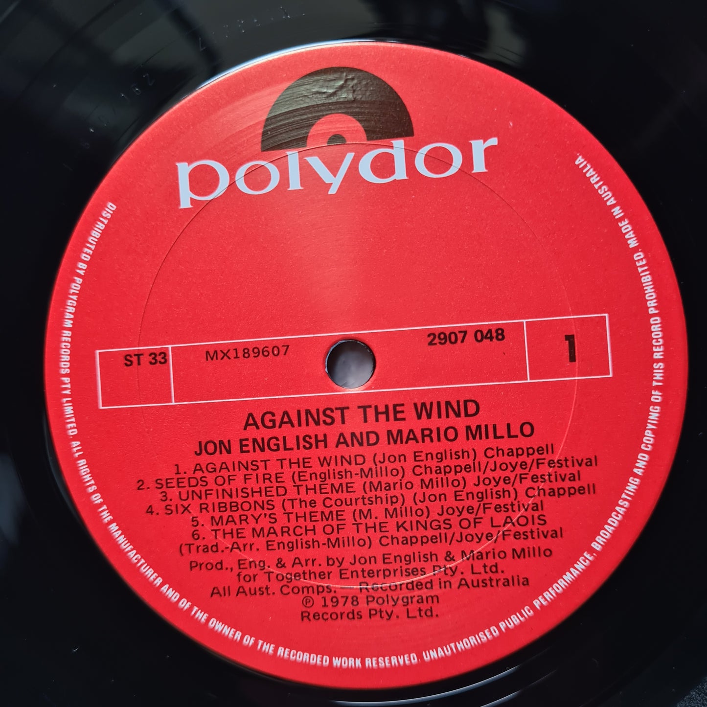 Jon English – Against The Wind: Original Soundtrack - 1978 - Vinyl Record LP (near mint)