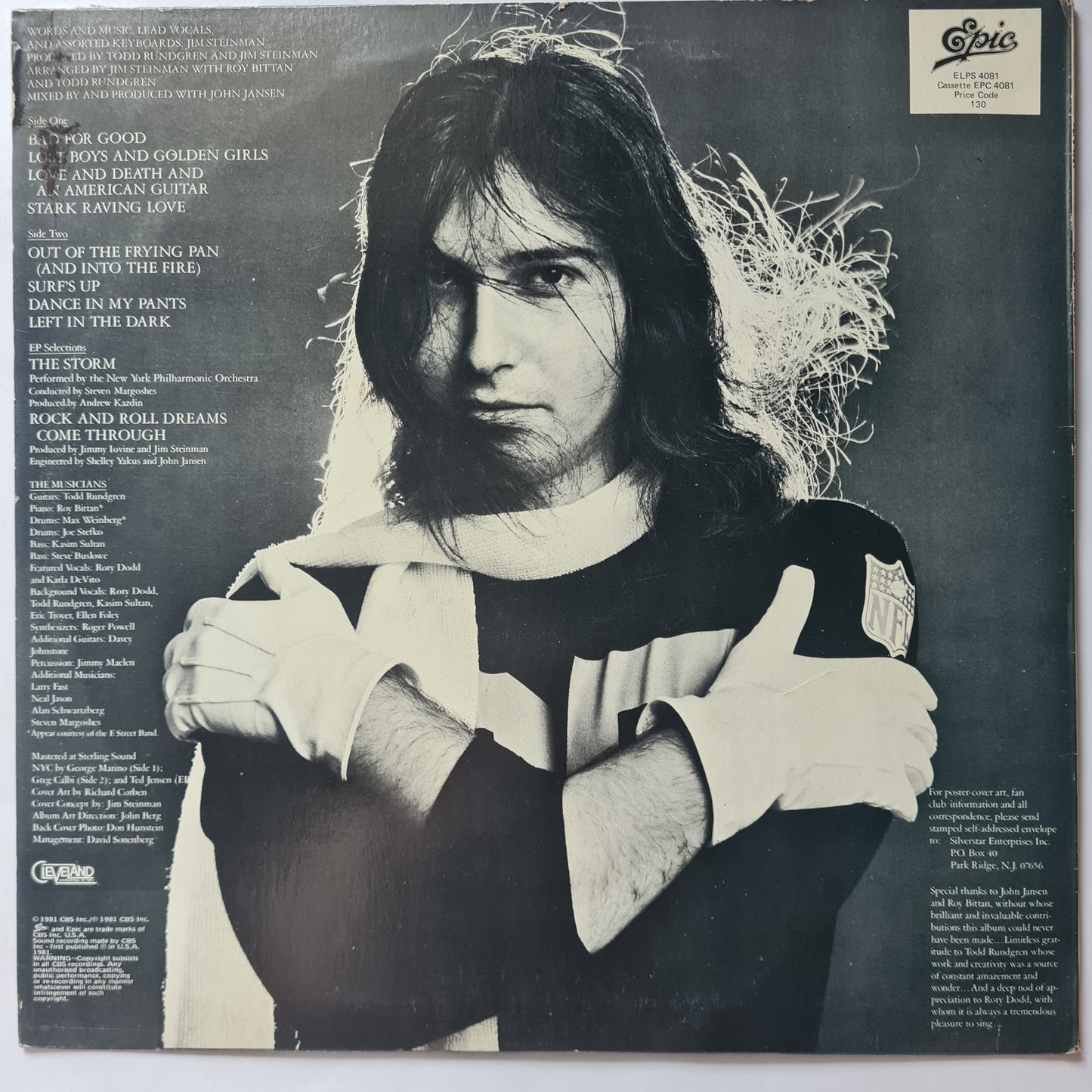Jim Steinman (Meatloaf) – Bad For Good - 1981 - Vinyl Record LP