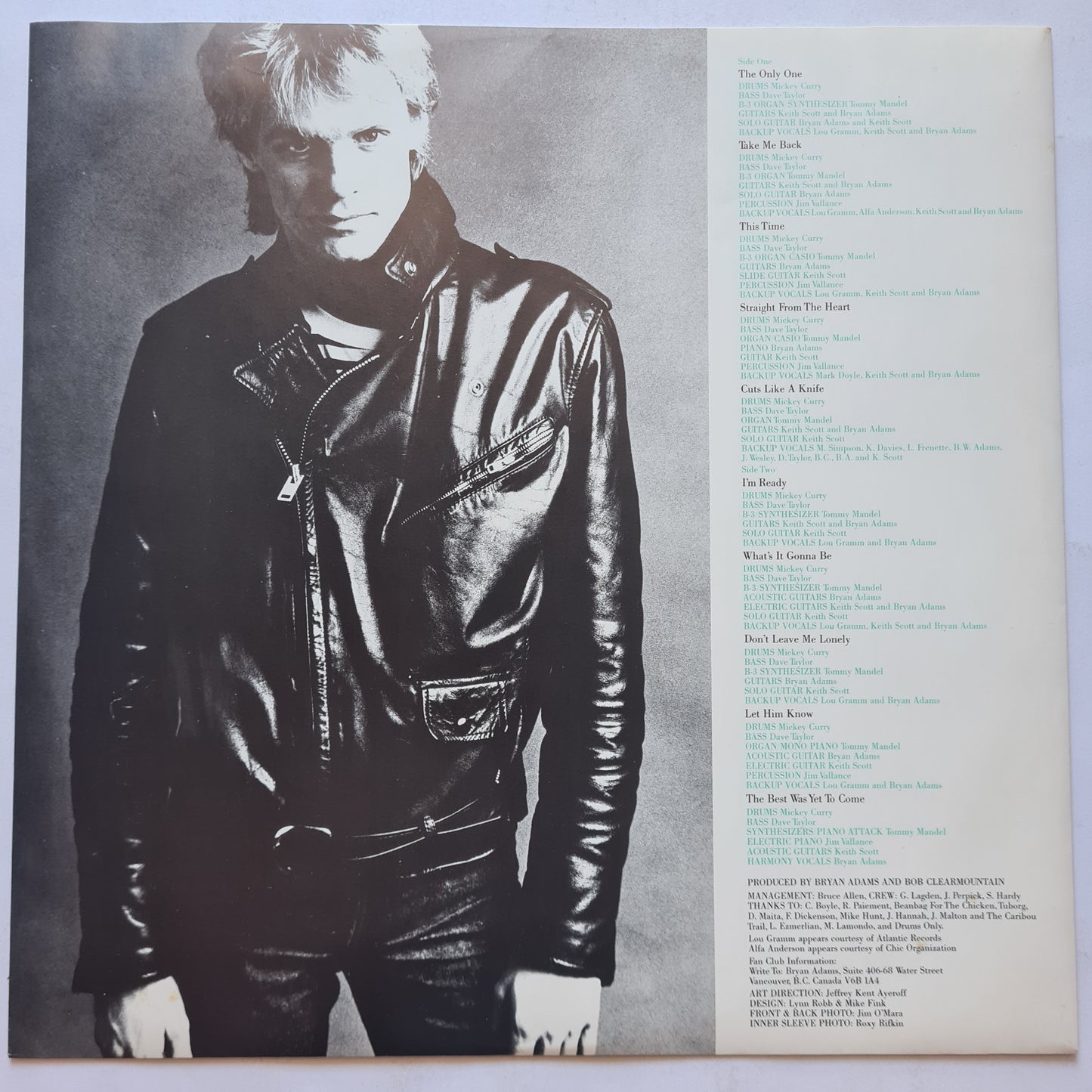 Bryan Adams – Cuts Like A Knife - 1983 - Vinyl Record LP (near mint)