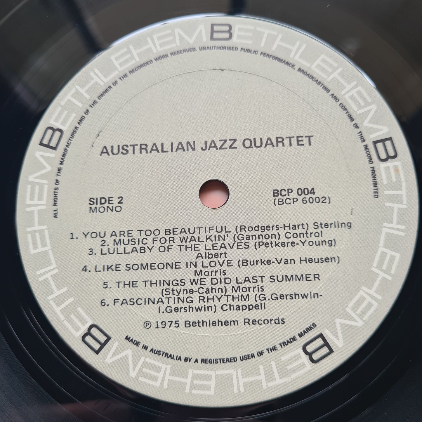 The Australian Jazz Quartet – The Australian Jazz Quartet - 1957 - Vinyl Record LP