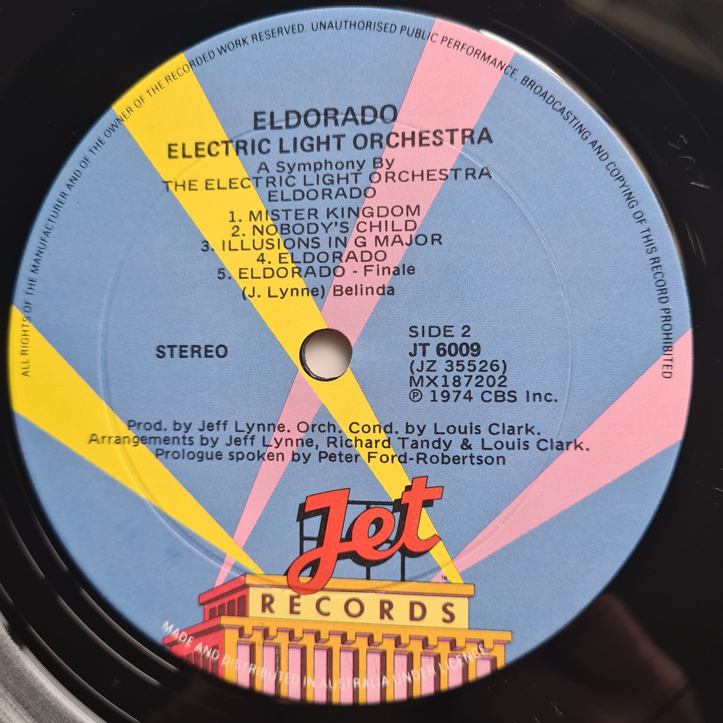 ELO – Eldorado - 1974 - Vinyl Record LP