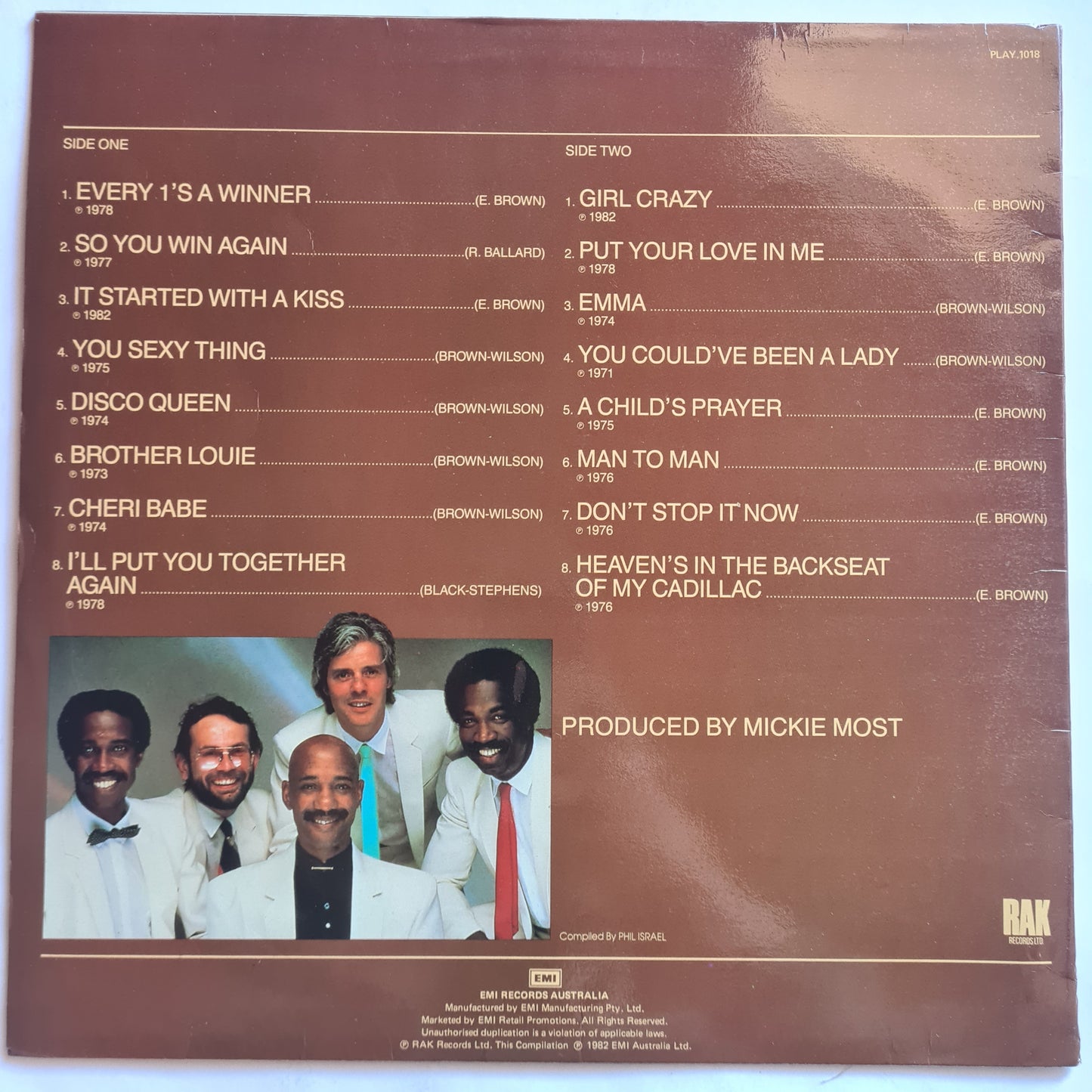 Hot Chocolate – Hot Chocolate's Hottest Hits - 1982 - Vinyl Record LP