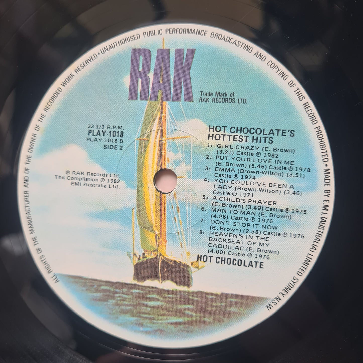 Hot Chocolate – Hot Chocolate's Hottest Hits - 1982 - Vinyl Record LP