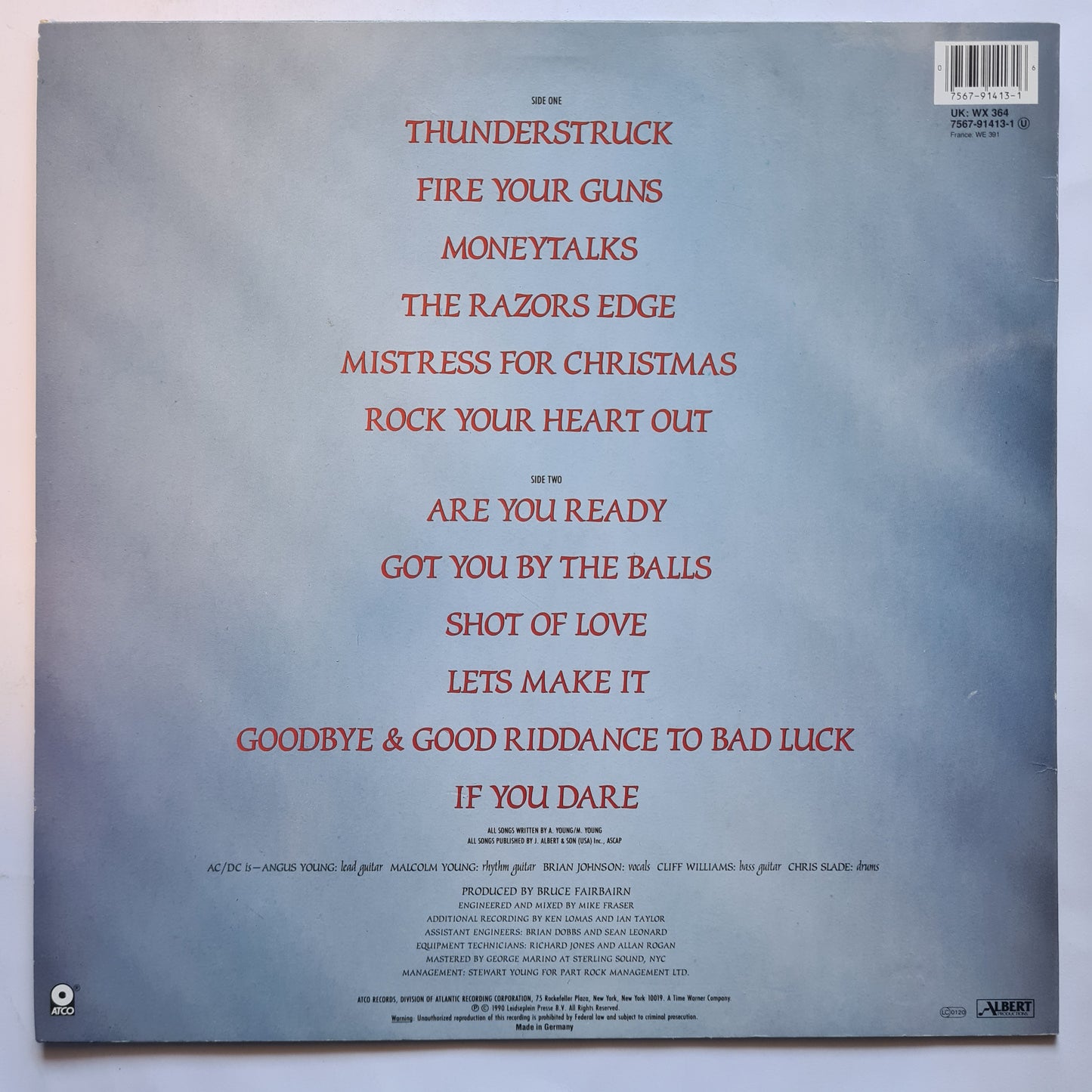 AC/DC – The Razors Edge - 1990 (UK& Europe Pressing) - Vinyl Record LP (near mint)