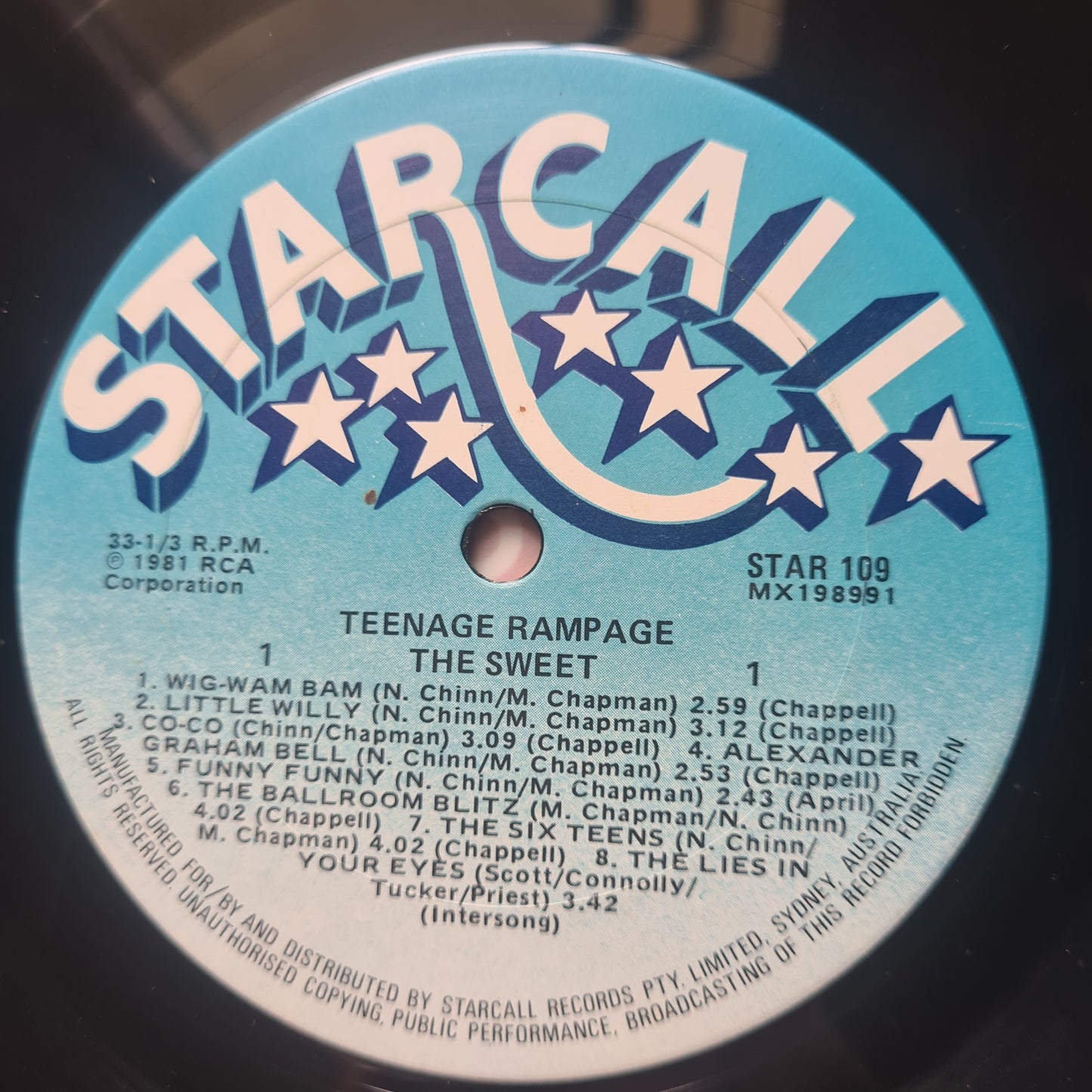 The Sweet – Teenage Rampage - 1981 - Vinyl Record LP (Greatest Hits)