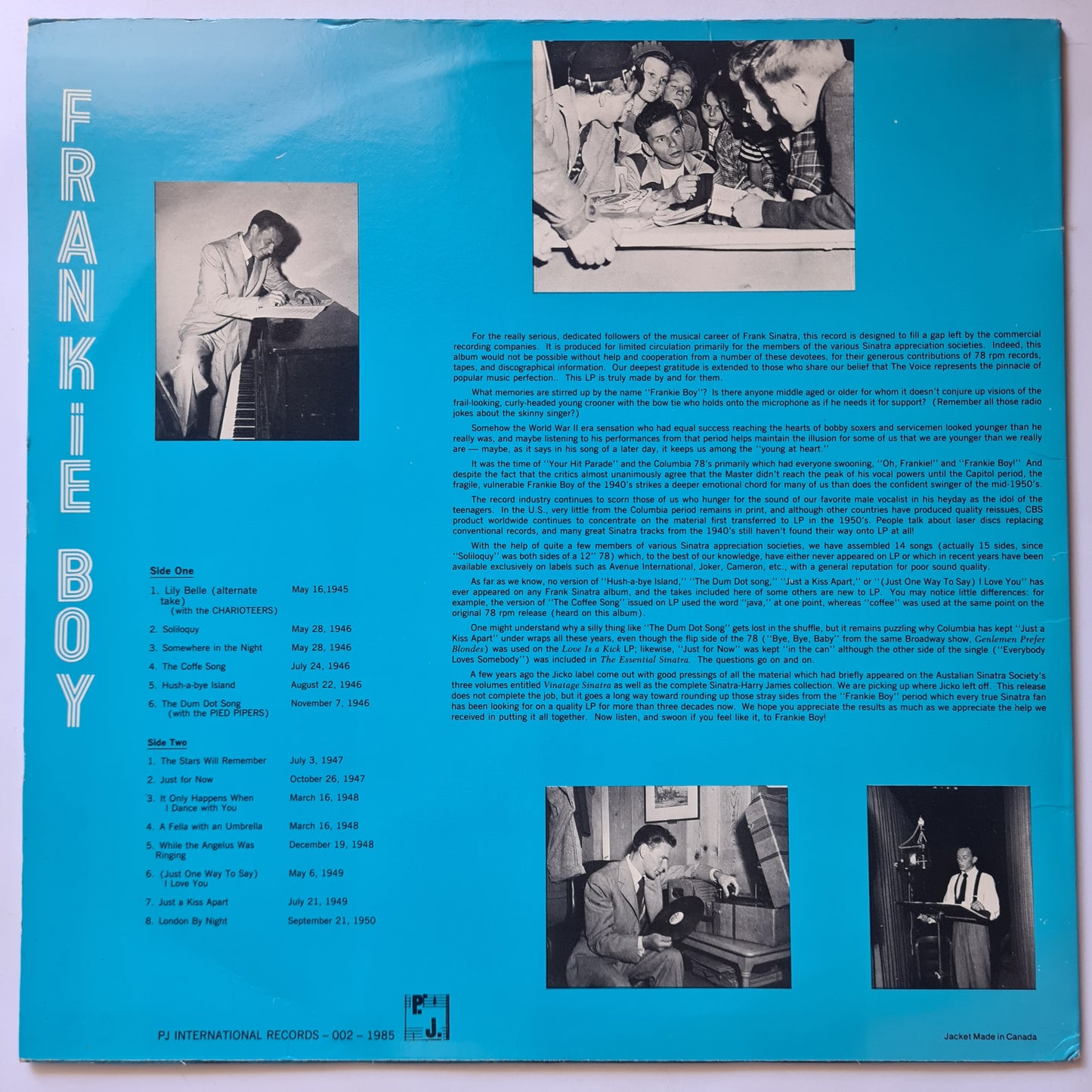 Frank Sinatra – Frankie Boy - 1988 - Vinyl Record LP (near mint)