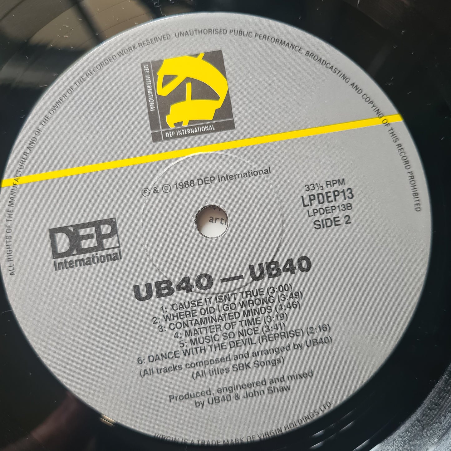 UB40 – UB40 - 1988 - Vinyl Record LP