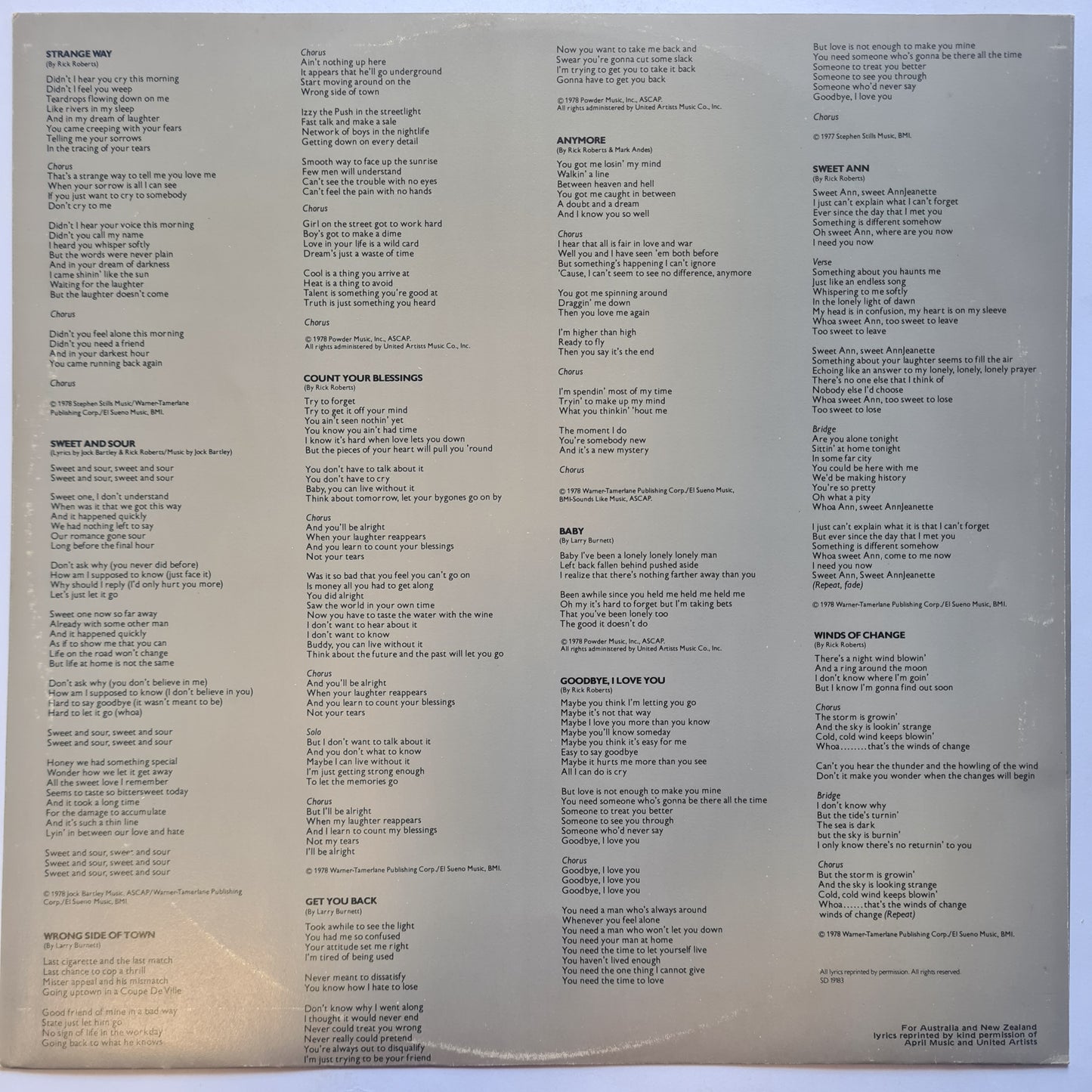Firefall – Elan - 1978- Vinyl Record LP