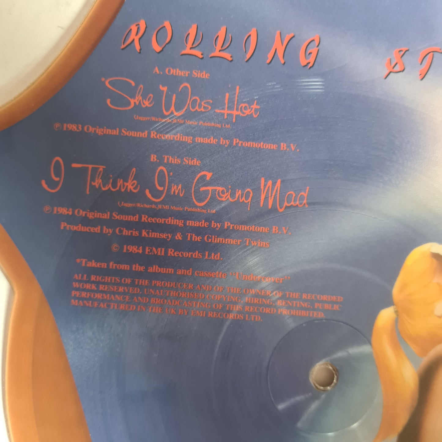 The Rolling Stones – She Was Hot - 1984 - Shaped, Single, Picture Disc - Vinyl Record