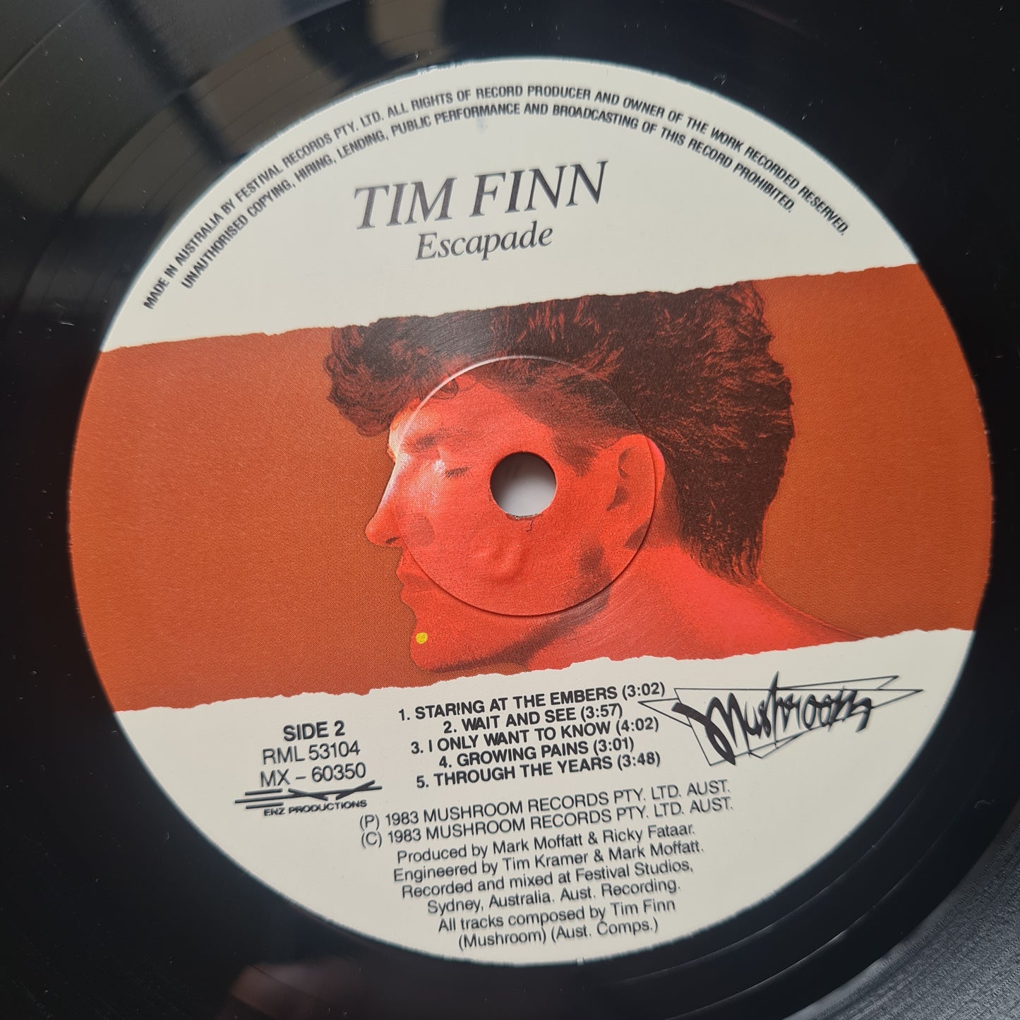 Tim Finn – Escapade - 1983 - Vinyl Record LP