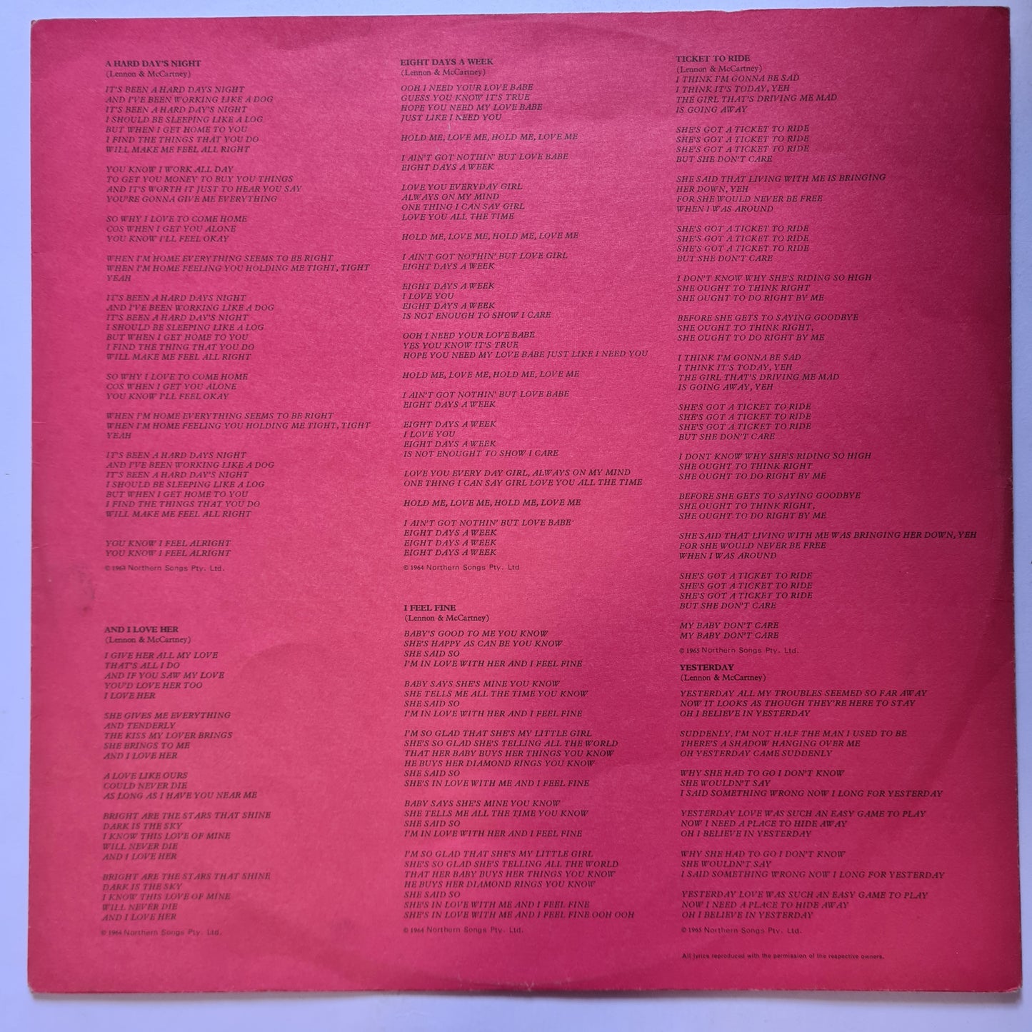 The Beatles – The Beatles 1962-1966 - 1987 (Australian Pressing) - Vinyl Record 2LP