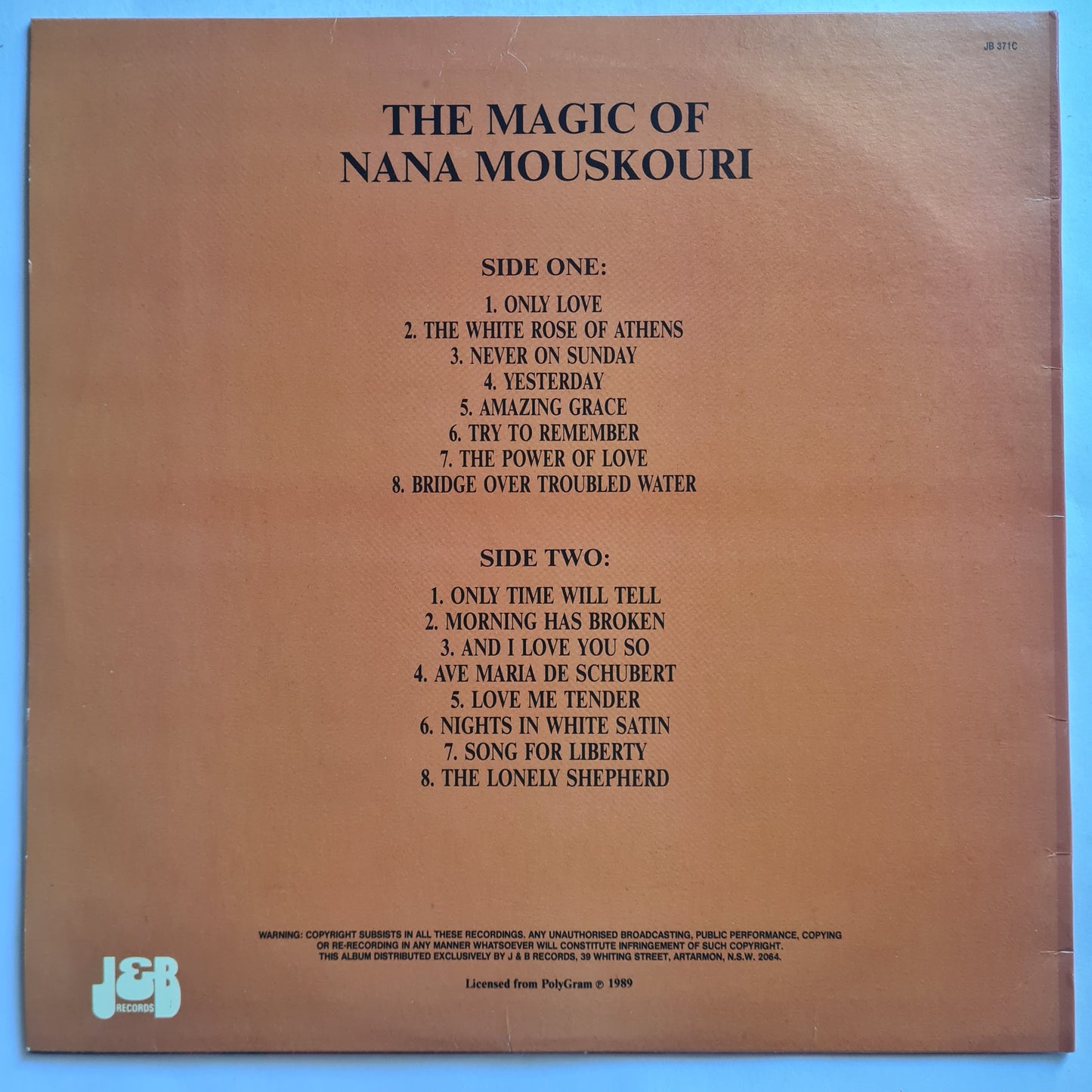 Nana Mouskouri – The Magic Of Nana Mouskouri - 1989 - Vinyl Record LP