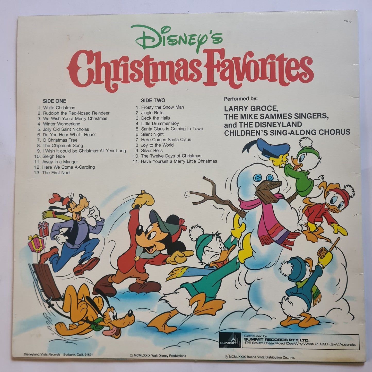 Various, The Disneyland Children's Sing-Along Chorus – Disney's Christmas All-Time Favorites - 1980 - Vinyl Record LP