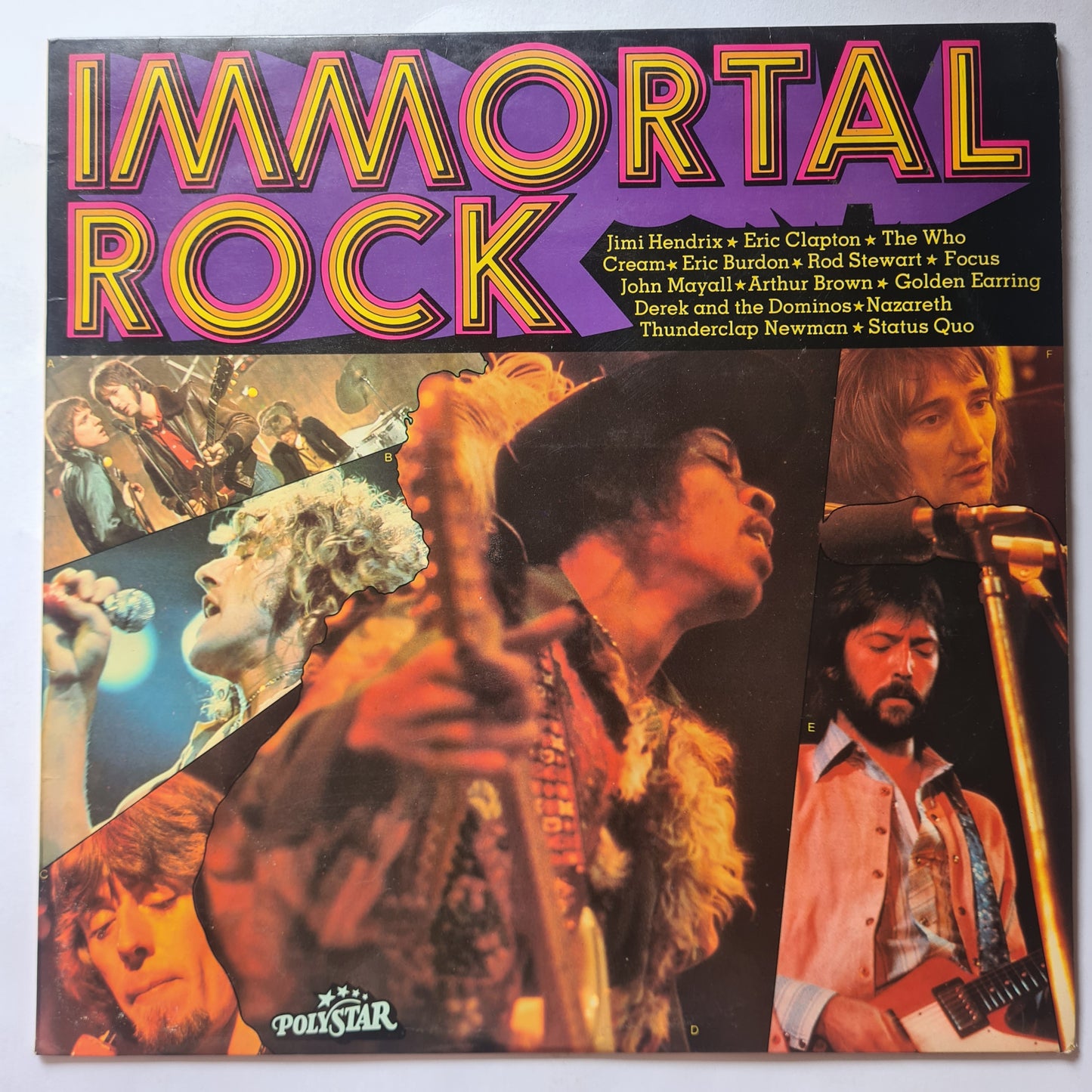 Various – Immortal Rock - 1977 - Vinyl Record LP (Hendrix, Clapton, The Who, etc)