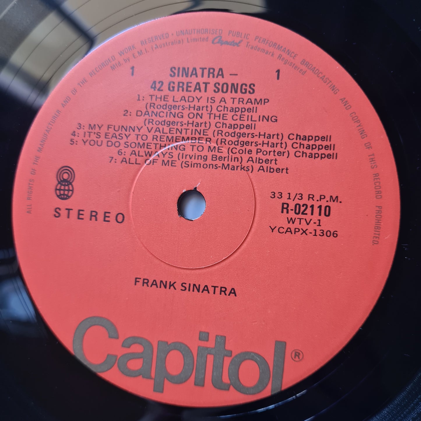 Frank Sinatra – 42 Great Songs: Record 1: 14 songs - 1974 - Vinyl Record LP