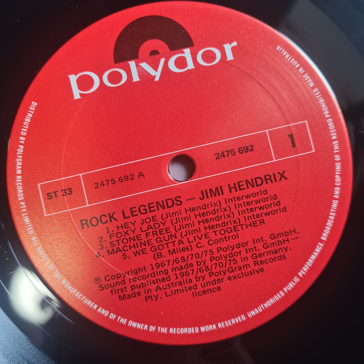 Jimi Hendrix – Rock Legends - 1980 - Vinyl Record LP