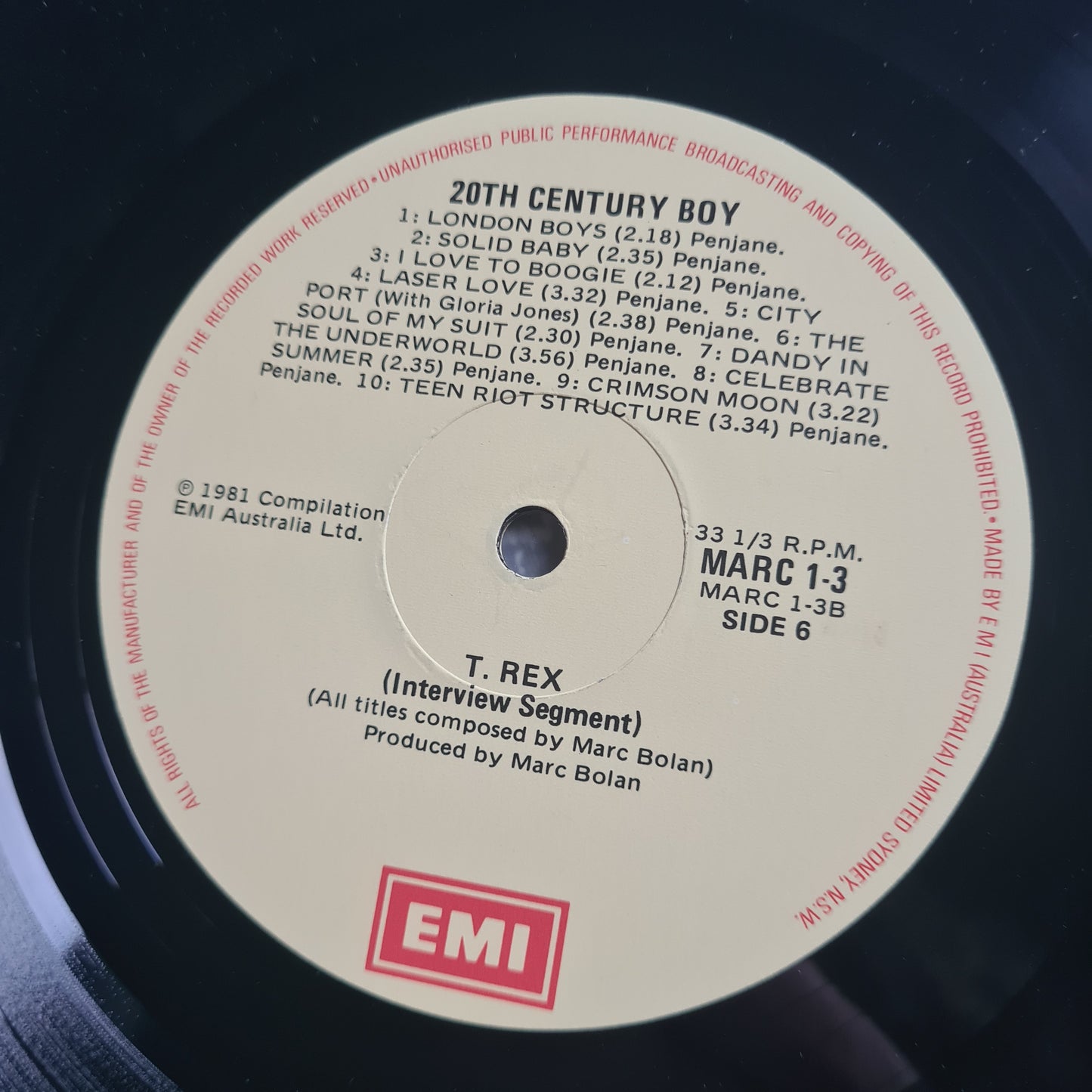 Marc Bolan (T.Rex) – 20th Century Boy - 1981 - Vinyl Record 3LP