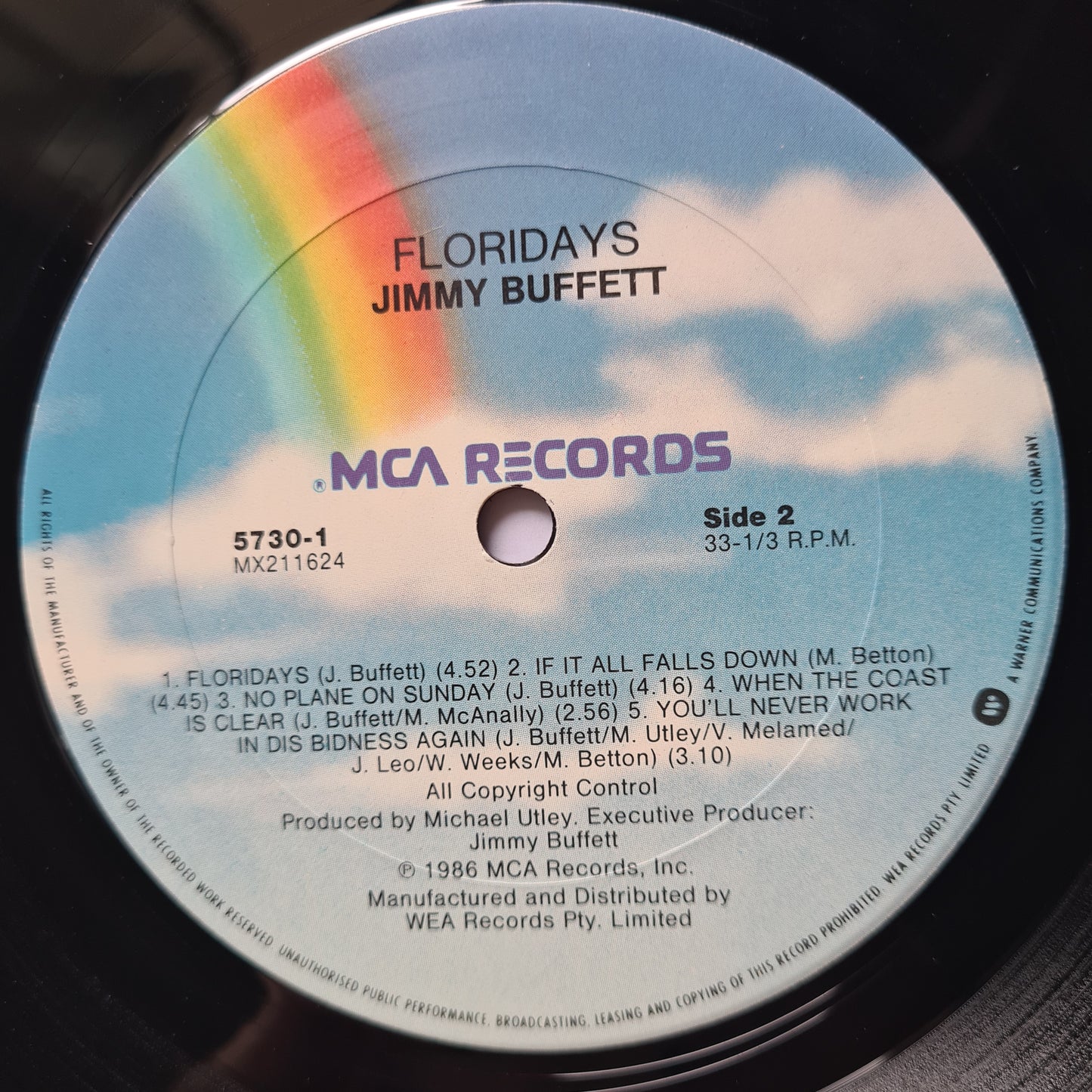Jimmy Buffett – Floridays - 1986 - Vinyl Record LP (near mint)