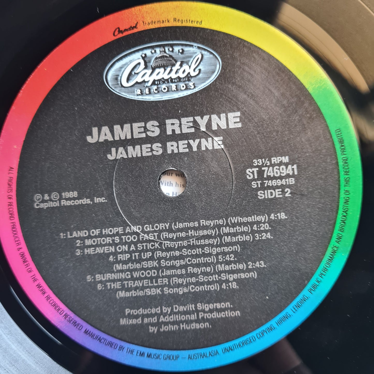 James Reyne (Australian Crawl) – 1988 - 1988 - Vinyl Record LP (near mint)