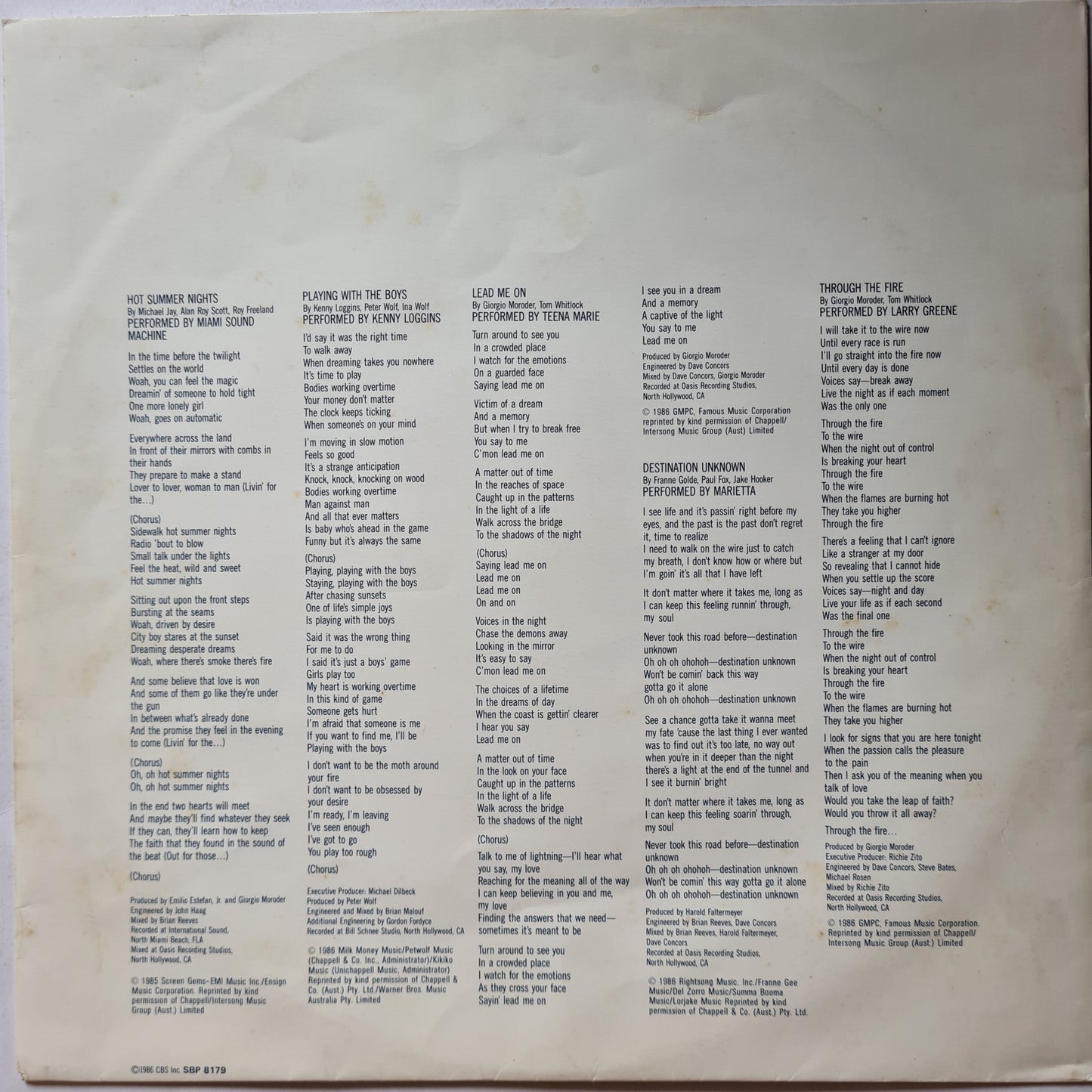 Top Gun – Original Motion Picture Soundtrack - 1986 - Vinyl Record LP