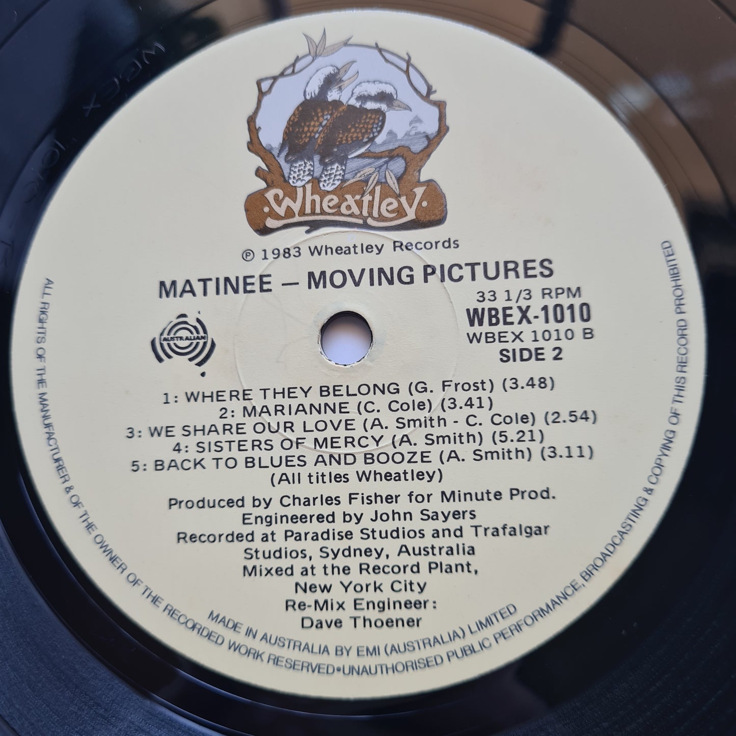 Moving Pictures – Matinee - 1983 - Vinyl Record LP (near mint)