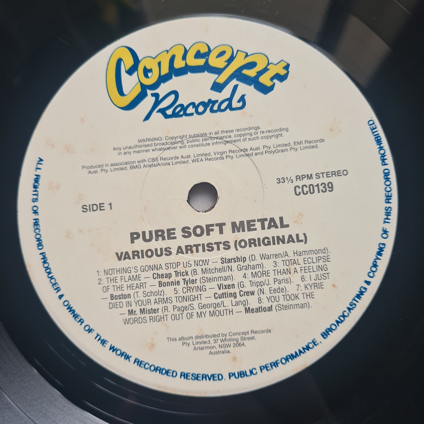 Various Artists – Pure Soft Metal - 1990 - Vinyl Record LP