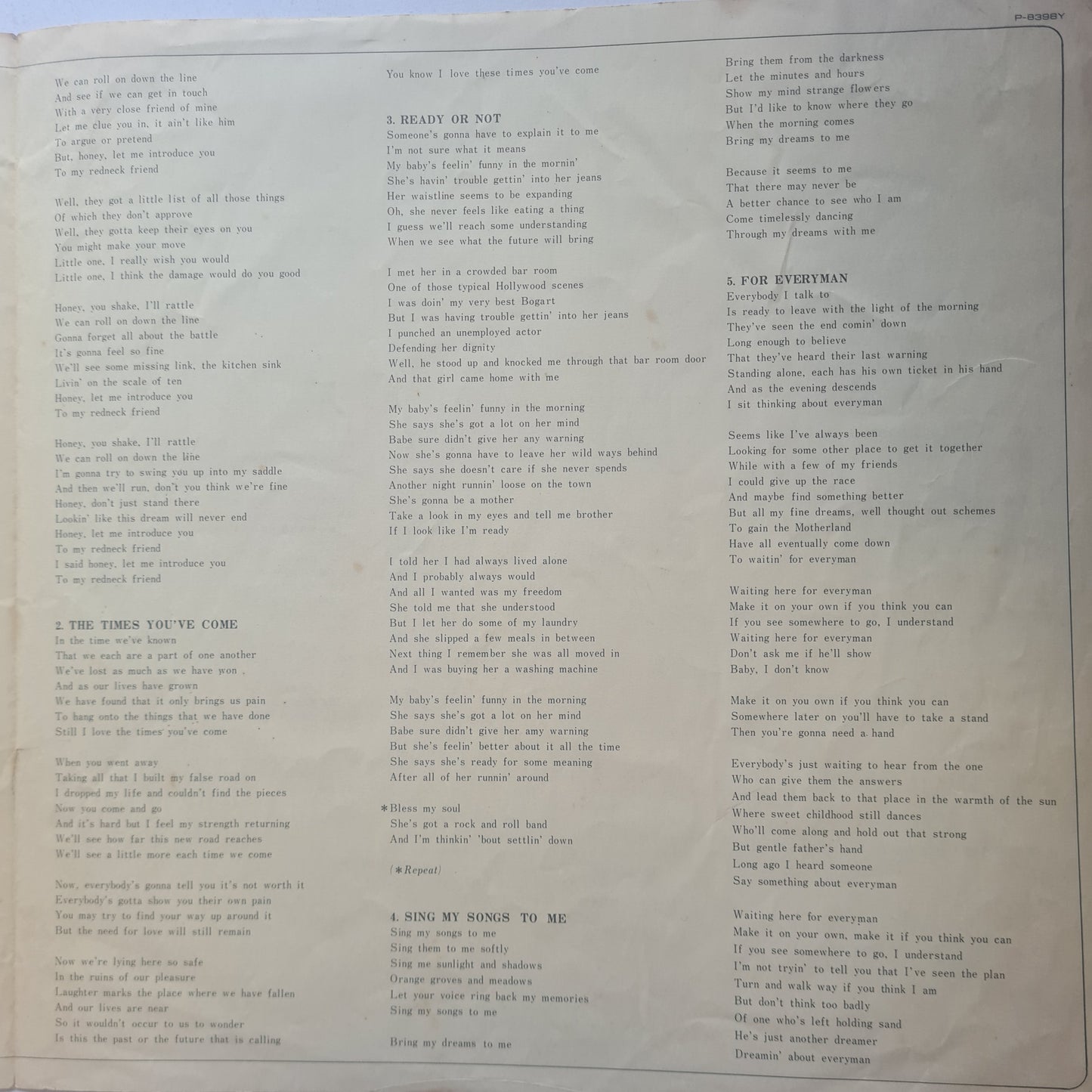 Jackson Browne – For Everyman - 1973 - Vinyl Record LP