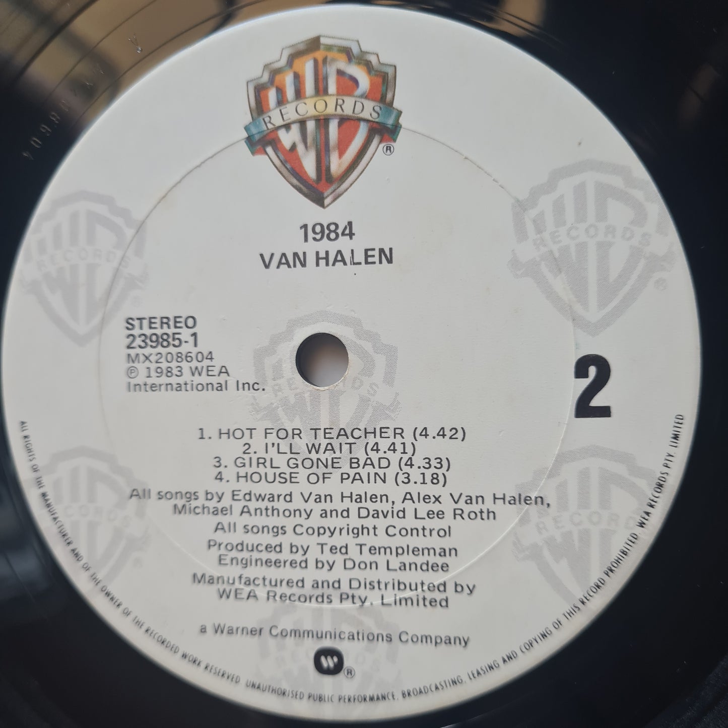 Van Halen – 1984 - 1984 (Australian Pressing) - Vinyl Record LP