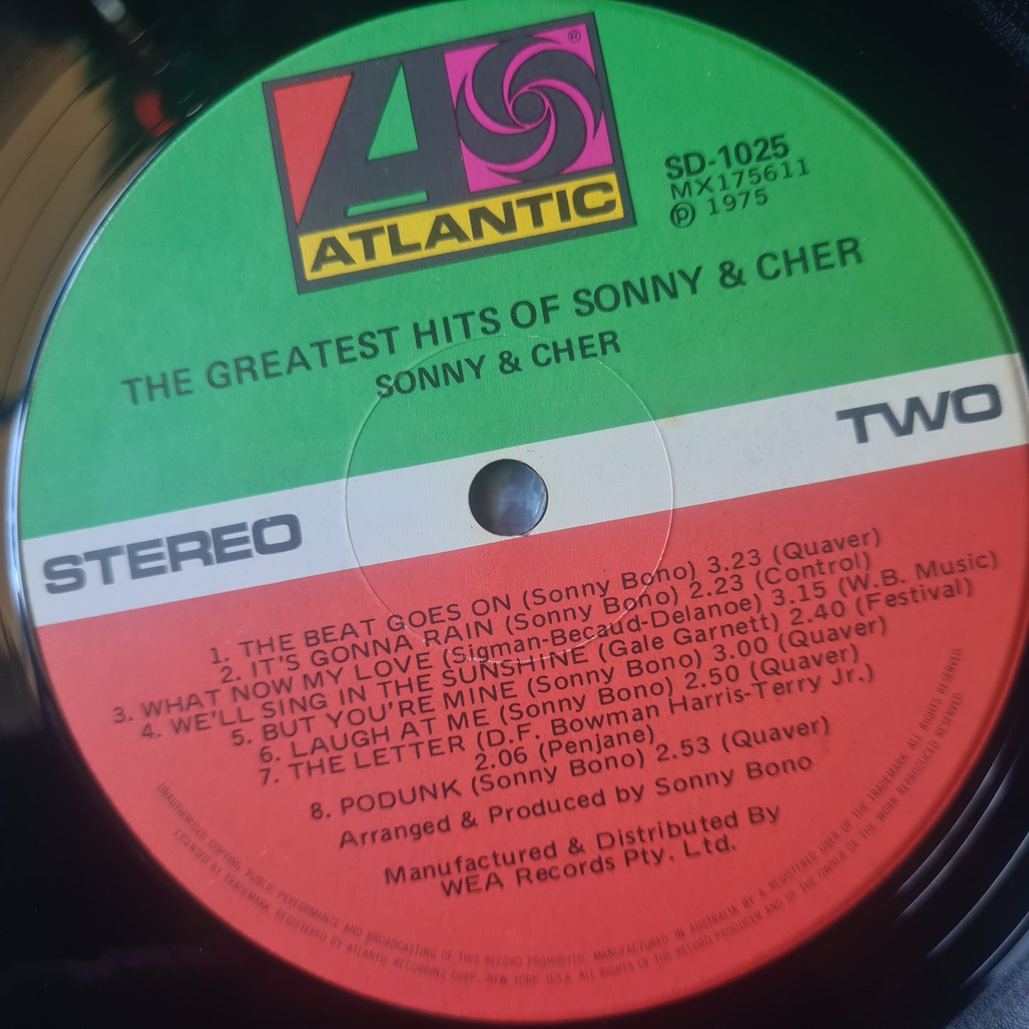 Sonny & Cher– Greatest Hits - 1975 - Vinyl Record LP