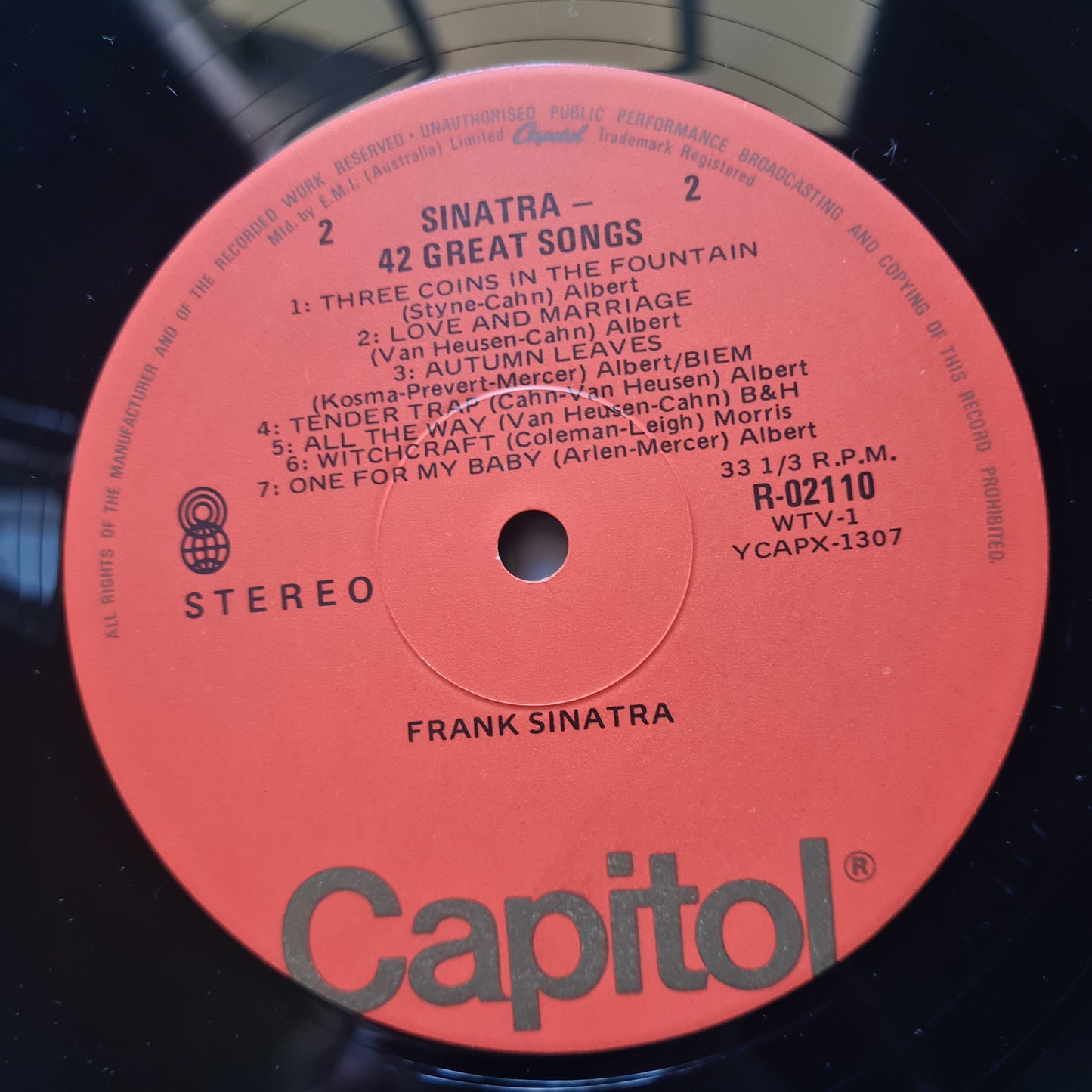 Frank Sinatra – 42 Great Songs: Record 1: 14 songs - 1974 - Vinyl Record LP