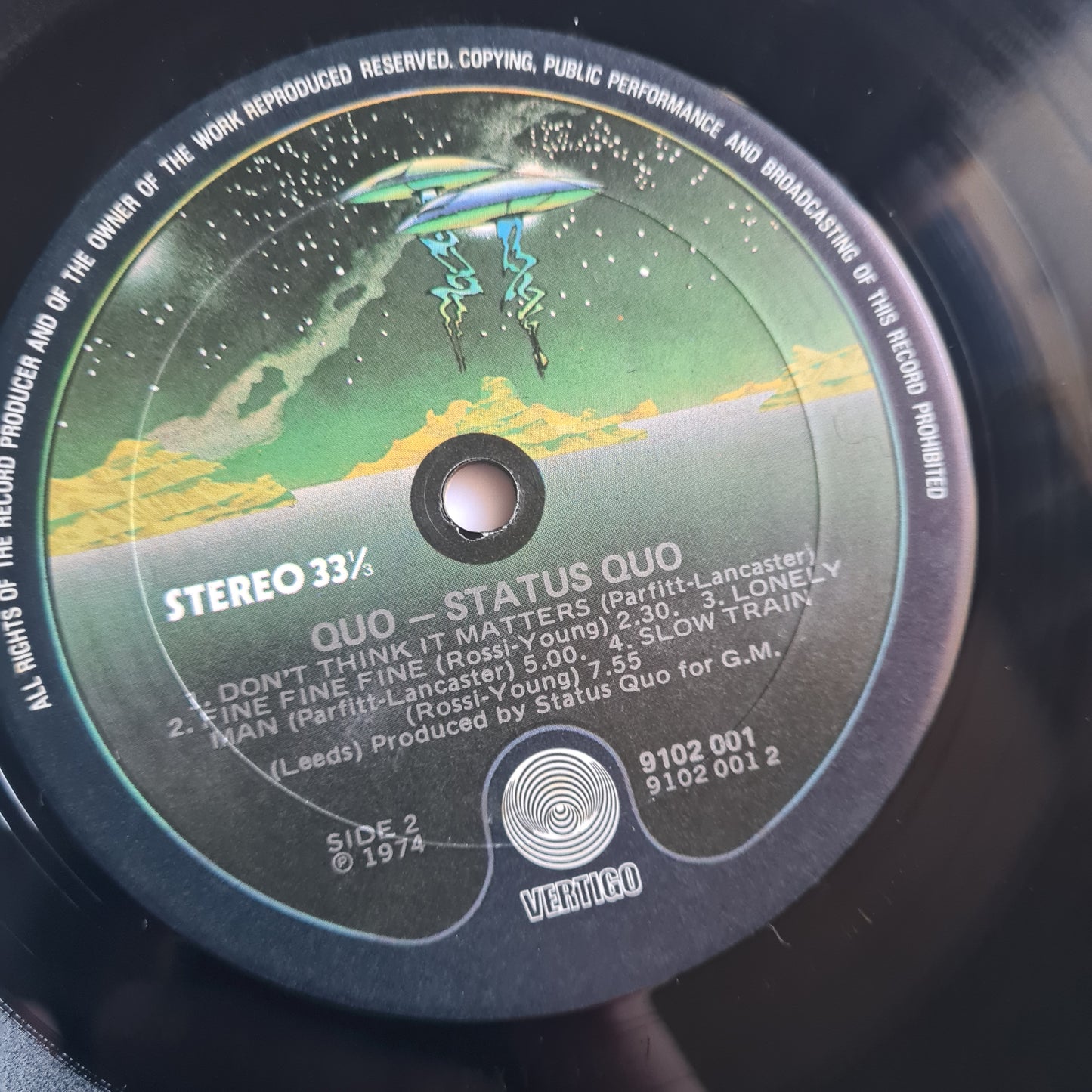 Status Quo – Quo - 1974 - Vinyl Record LP