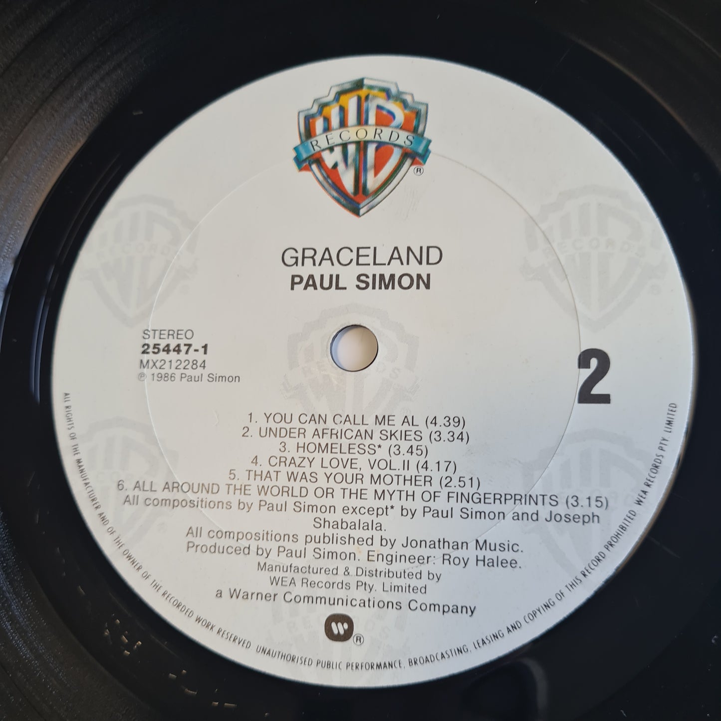 Paul Simon – Graceland - 1986 - Vinyl Record LP