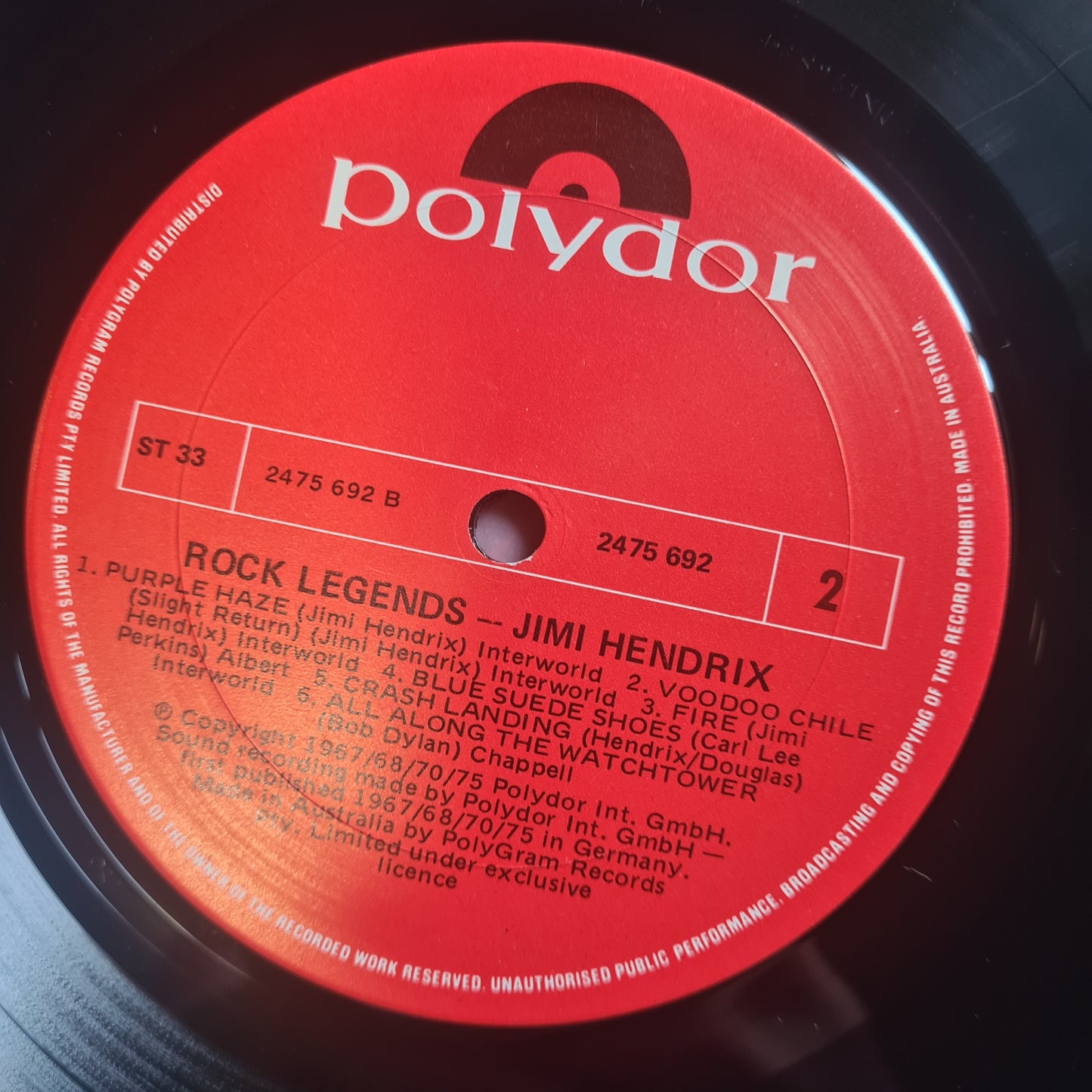 Jimi Hendrix – Rock Legends - 1980 - Vinyl Record LP