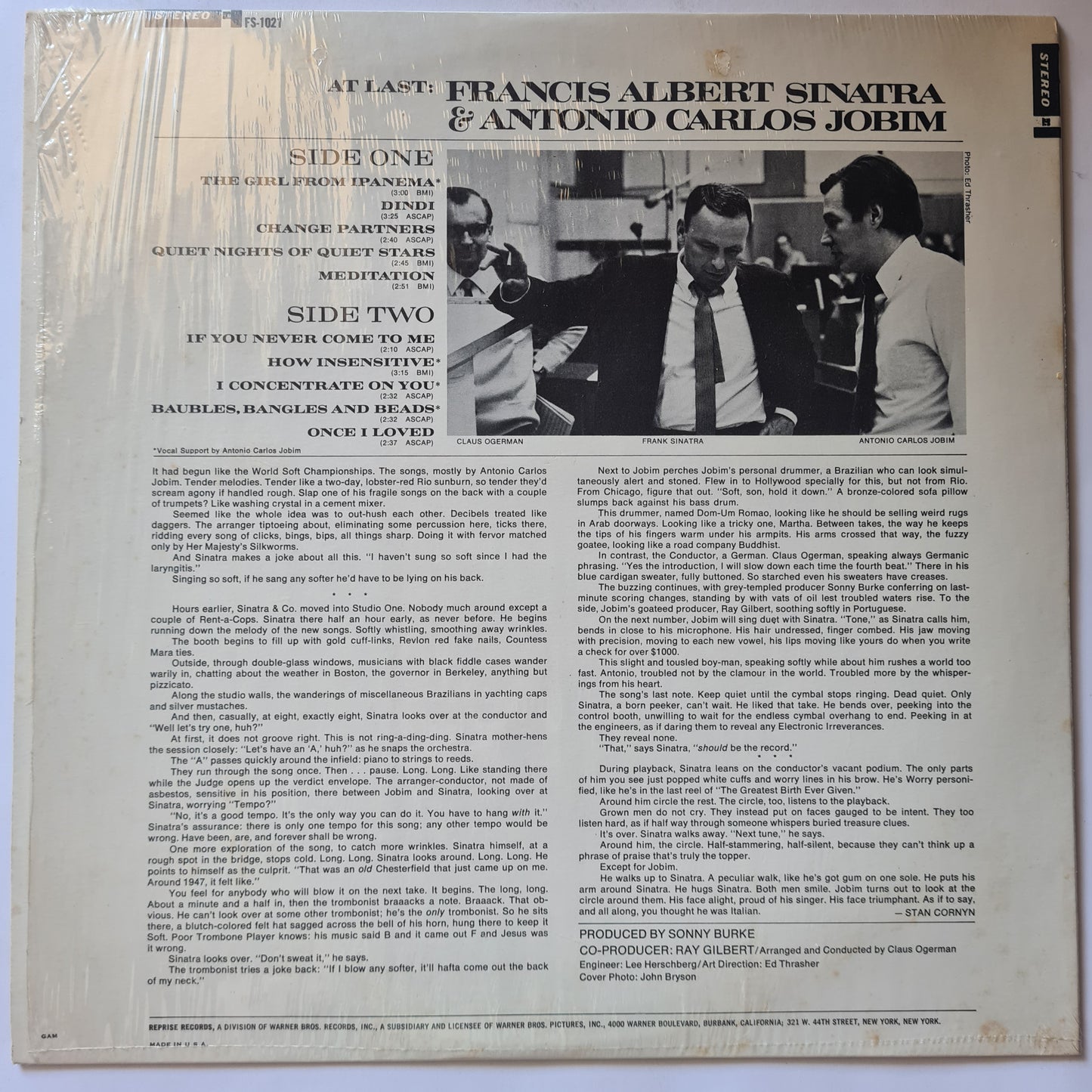 Frank Sinatra – Francis Albert Sinatra & Antonio Carlos Jobim - 1967 - Vinyl Record LP (near mint)