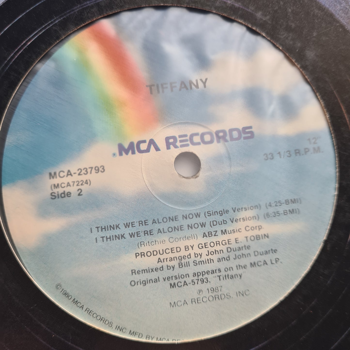 Tiffany – I Think We're Alone Now (extended dance mix) - 1987 - Vinyl Record 12" Maxi Single (STRANGER THINGS)